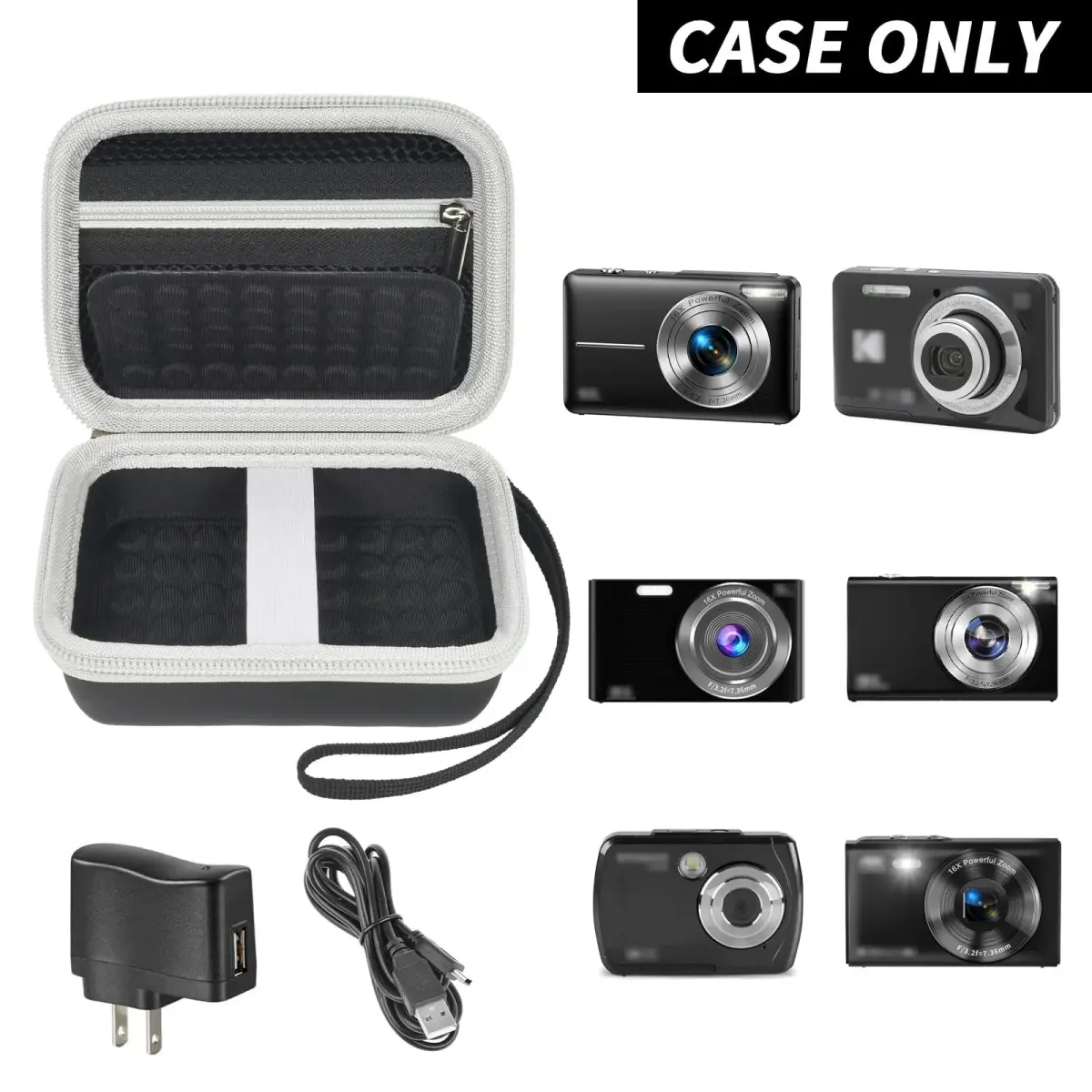 Boobowl Camera Case for Kodak Pixpro FZ45/FZ55 & Camkory DC403, 12cm (4.73 in) Exterior | Black - view 2