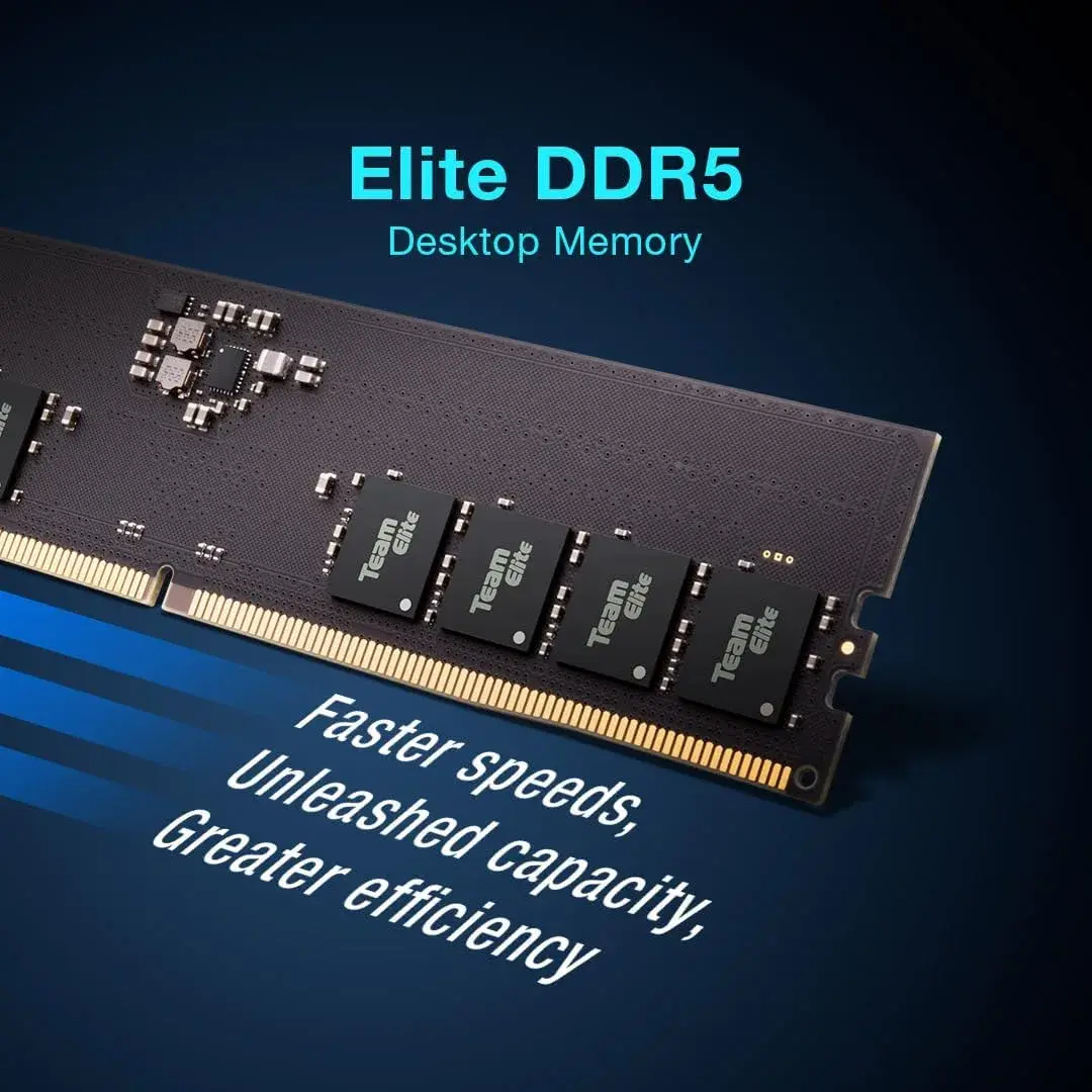TEAMGROUP Elite DDR5 32GB Kit (2x16GB) 6400MHz PC5-51200 CL52 UDIMM RAM | 64 GB Total Capacity - view 3