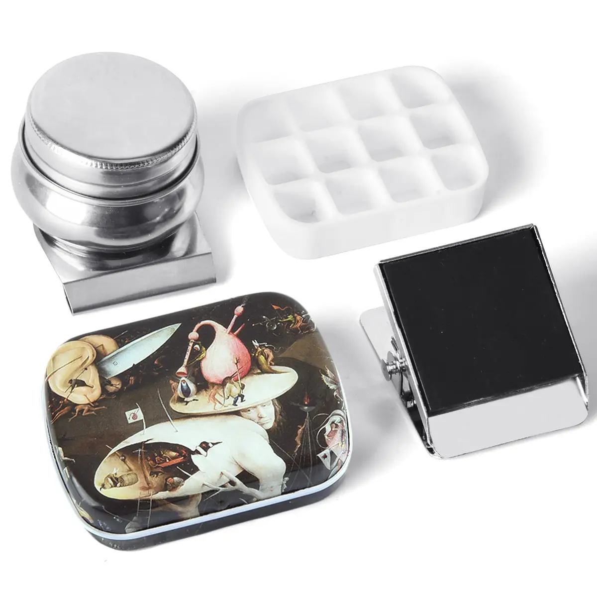 Qianshan Portable Travel Watercolor Palette, 12-Well Mini Metal Tin, Compact Art Set - main product image