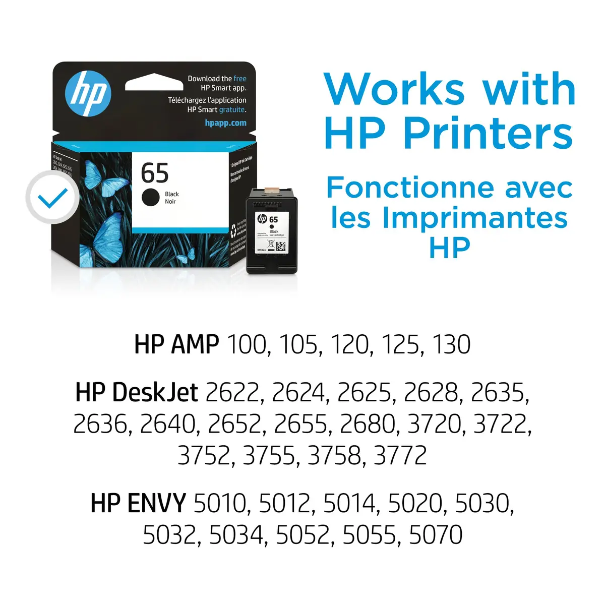 HP 65 Black Ink Cartridge (Pack of 2) | Fade-Resistant Documents & Brilliant Images - view 2