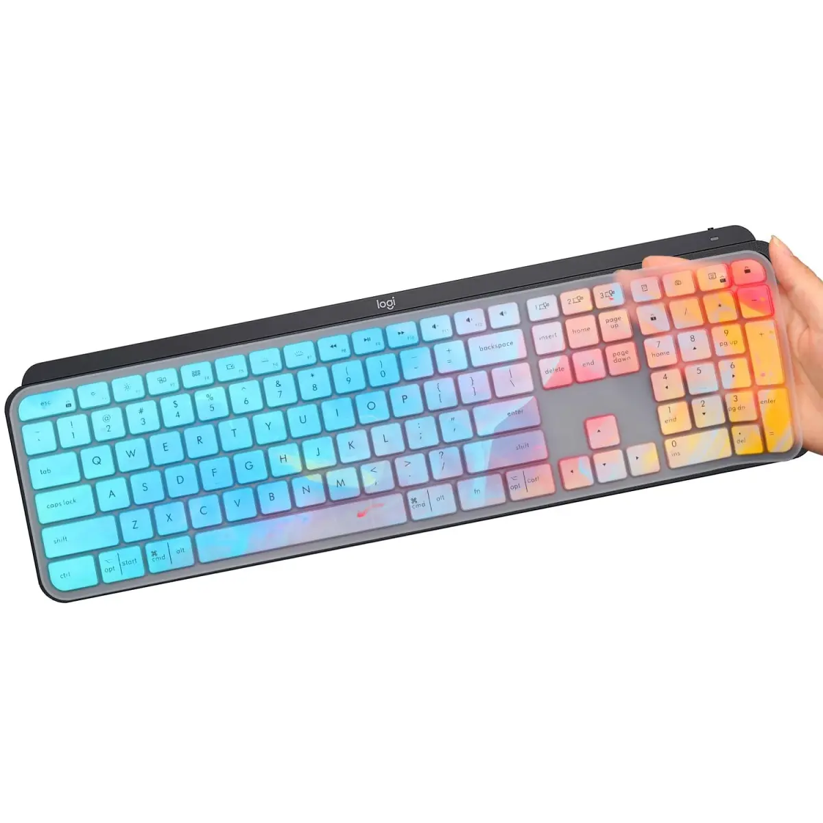 MUBUY-GOL Colorful Silicone Keyboard Skin for Logitech MX Keys S, MX Keys Advanced, Craft Keyboards | US Layout - main product image