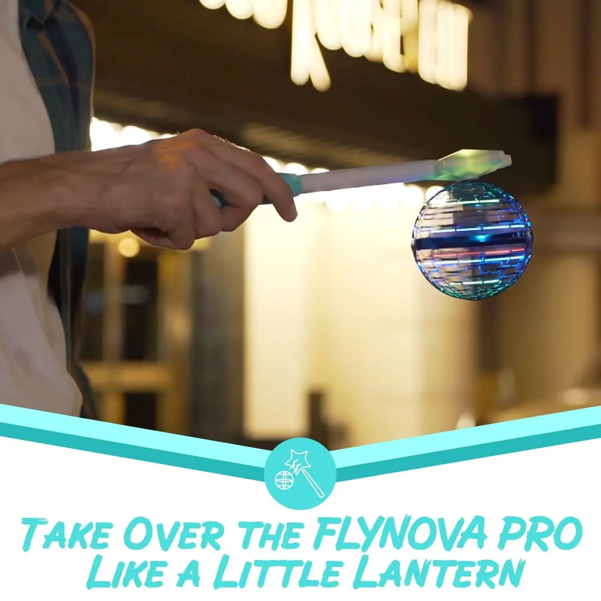 ATHLERIA Flying Orb Ball with Wand | Mini Drone Toy for Kids & Teens, RGB Light, Indoor & Outdoor Fun (Flying Ball with Wand) - view 5