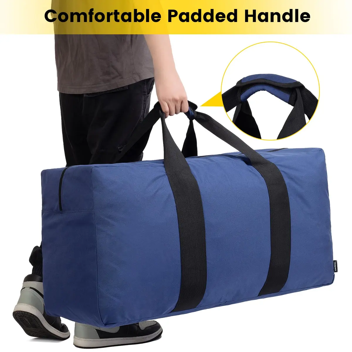 Vorspack 150L Extra Large Travel Duffle Bag | Heavy-Duty Polyester, 36x17x15 in, Blue - view 5