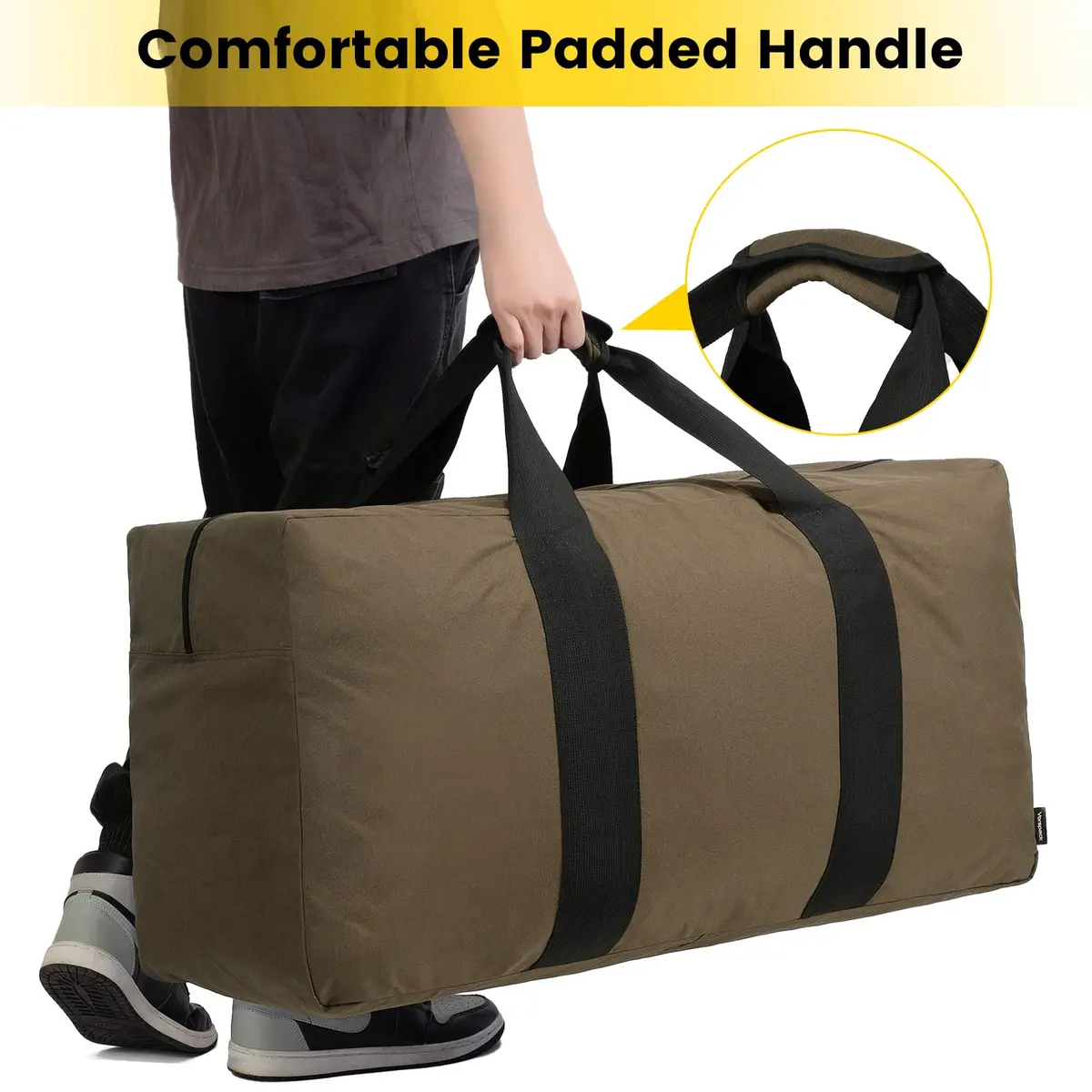 Vorspack 100L Extra Large Travel Duffle Bag Khaki | Heavy-Duty, Lightweight & Spacious - view 4