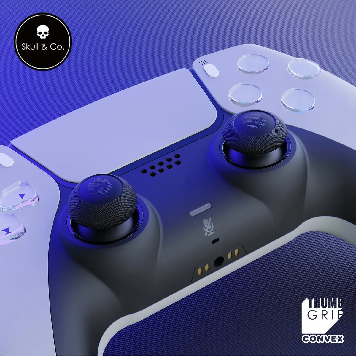 SAVAGE RAVEN Skull & Co. Convex Thumb Grips Set: Skin, OD Green | Gaming Controller & PS5 Joystick Caps - view 2