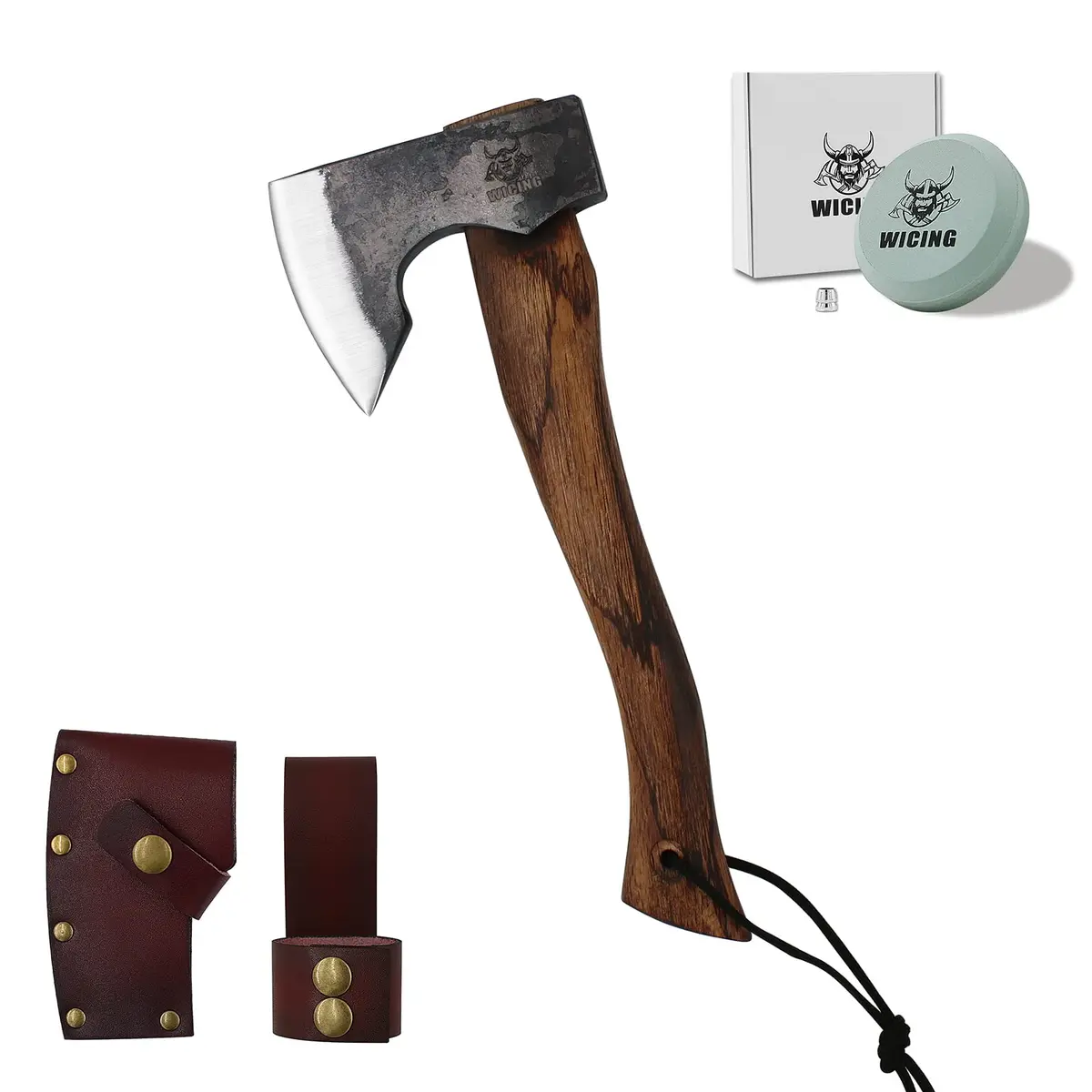 WICING 13.5 Inch Hatchet | Carbon Steel & Beech Handle for Camping & Gardening - main product image