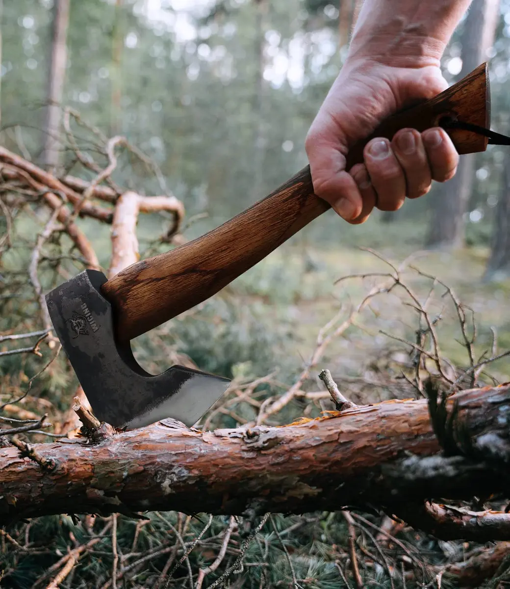 WICING 13.5 Inch Hatchet | Carbon Steel & Beech Handle for Camping & Gardening - view 5