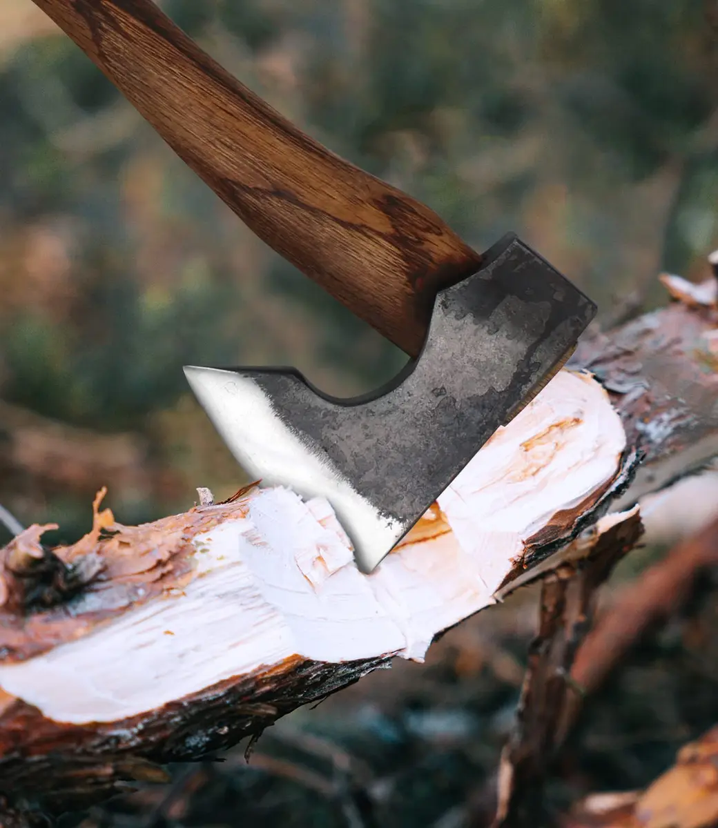 WICING 13.5 Inch Hatchet | Carbon Steel & Beech Handle for Camping & Gardening - view 4