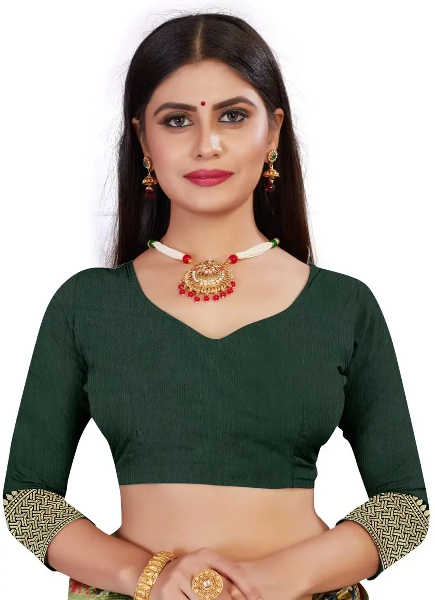 Avantika Fashion Kanjivaram Soft Pure Silk Banarasi Saree With Blouse Piece, Moti Green | Jacquard Woven Zari Work - view 5