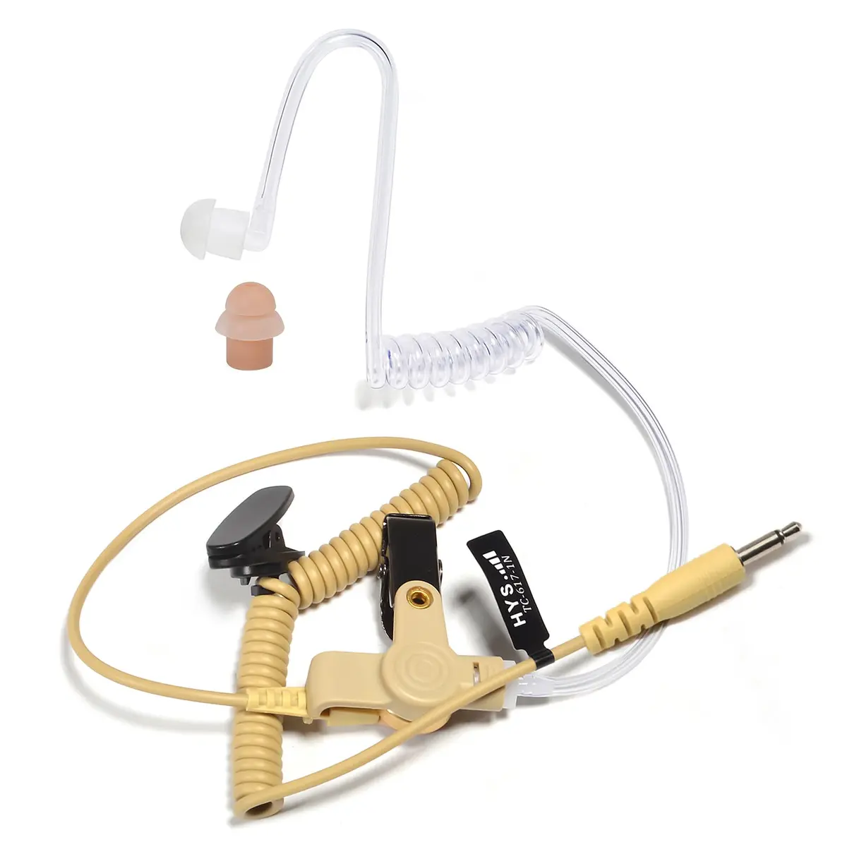 HYS 3.5mm Receiver/Listen Only Earpiece | Clear Acoustic Coil Tube Earbud for Motorola & More - main product image