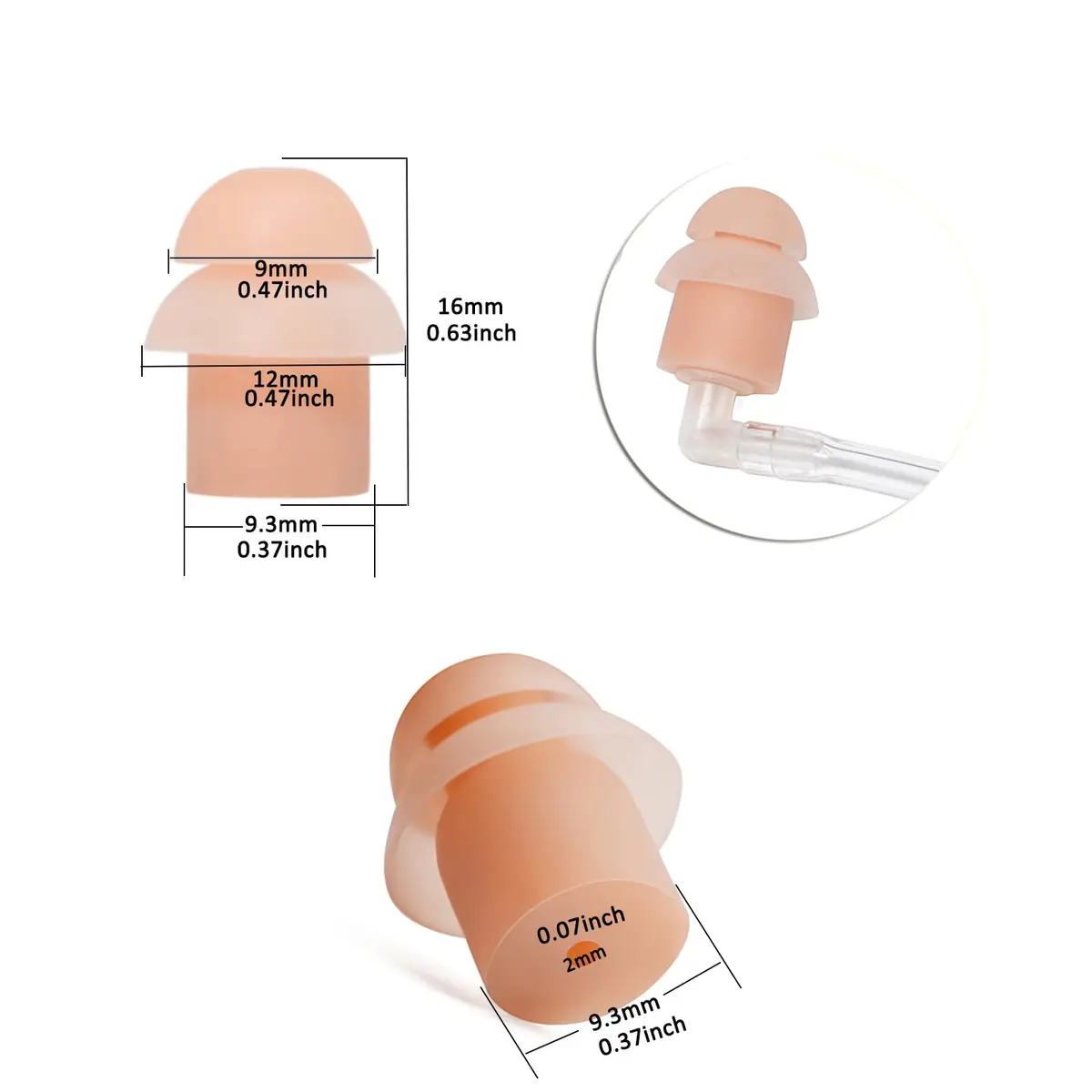 HYS 3.5mm Receiver/Listen Only Earpiece | Clear Acoustic Coil Tube Earbud for Motorola & More - view 4