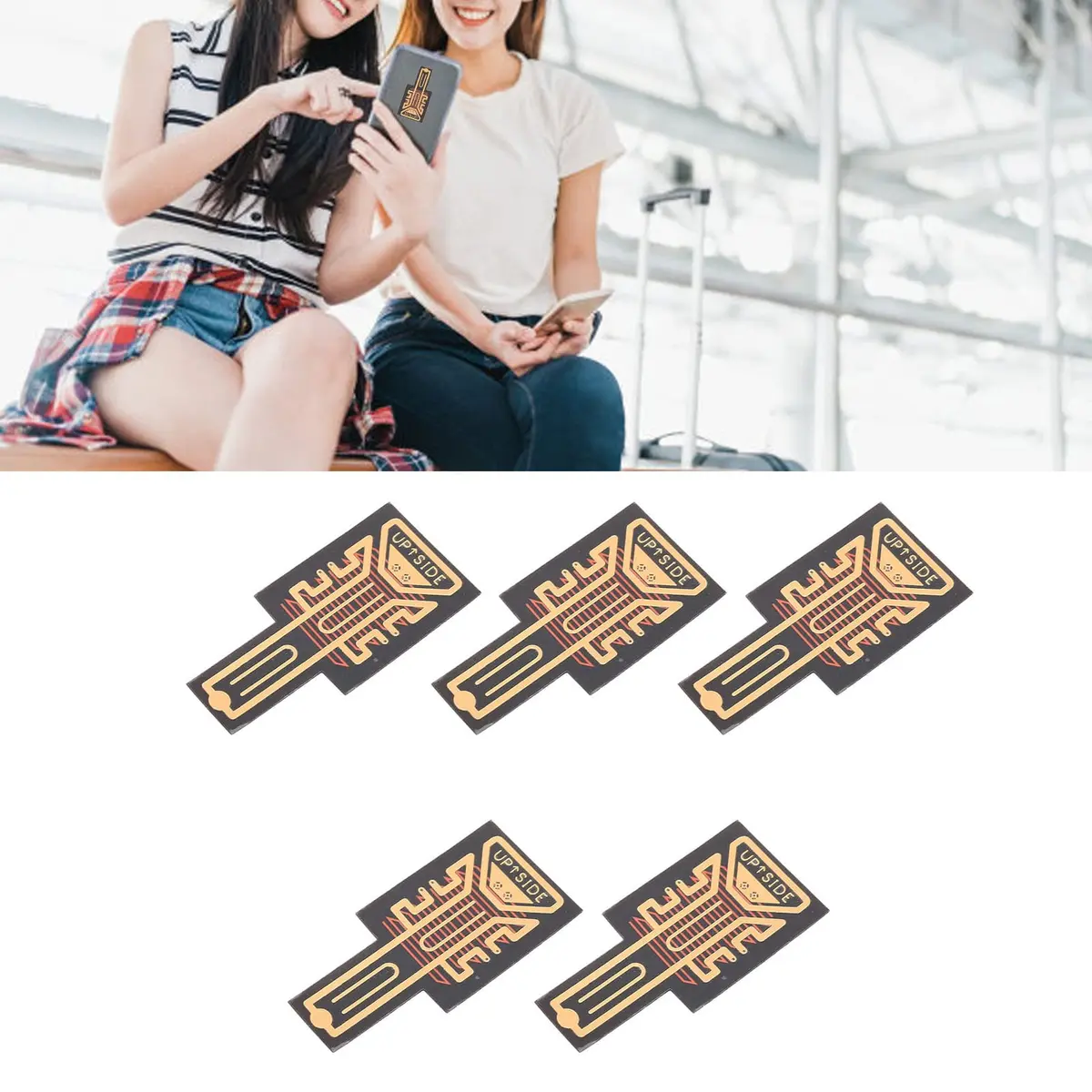 Fydun 5PCS Phone Booster Sticker Vintage Black Gold | Enhances Reception for Phones, Walkie Talkies, and More - view 5