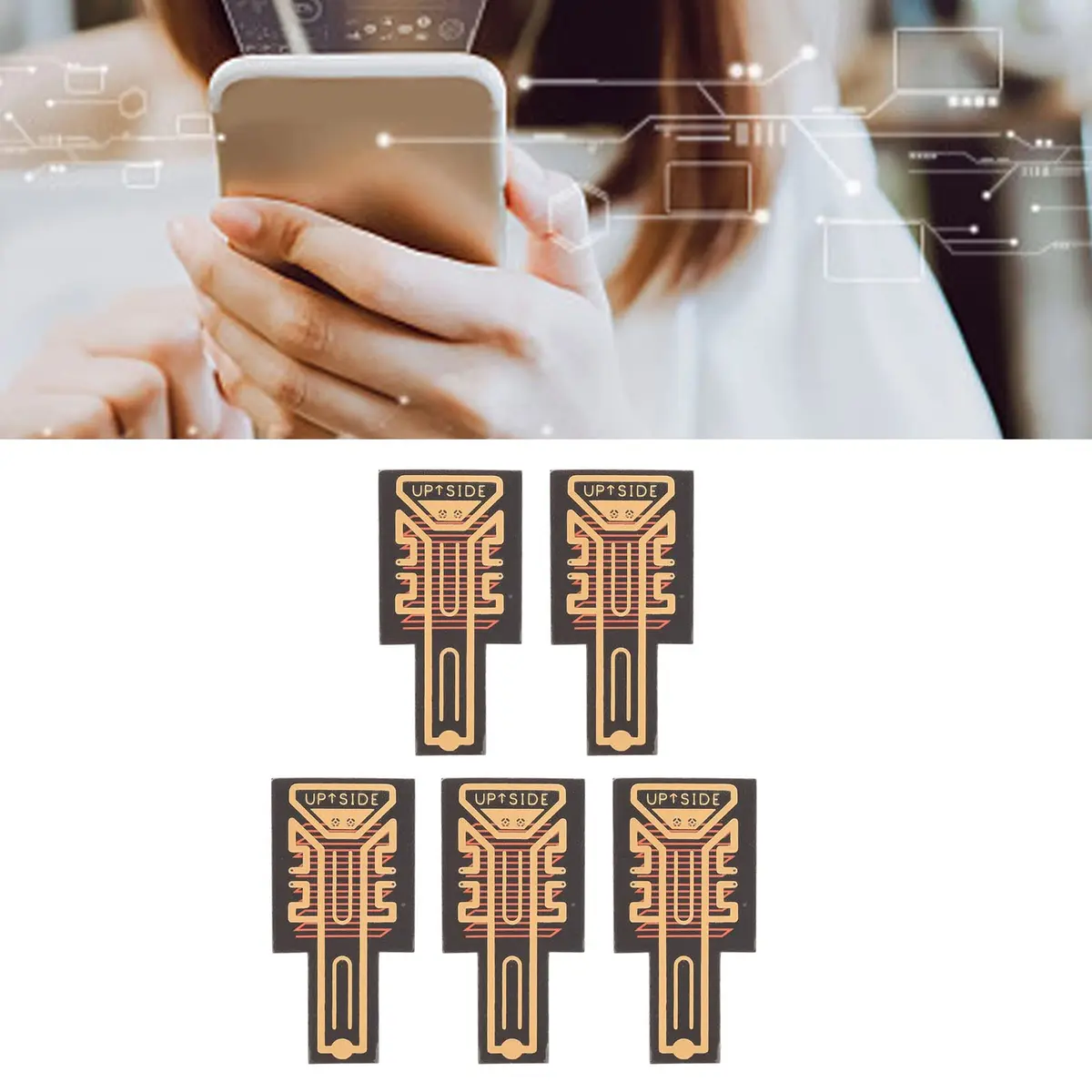 Fydun 5PCS Phone Booster Sticker Vintage Black Gold | Enhances Reception for Phones, Walkie Talkies, and More - view 3