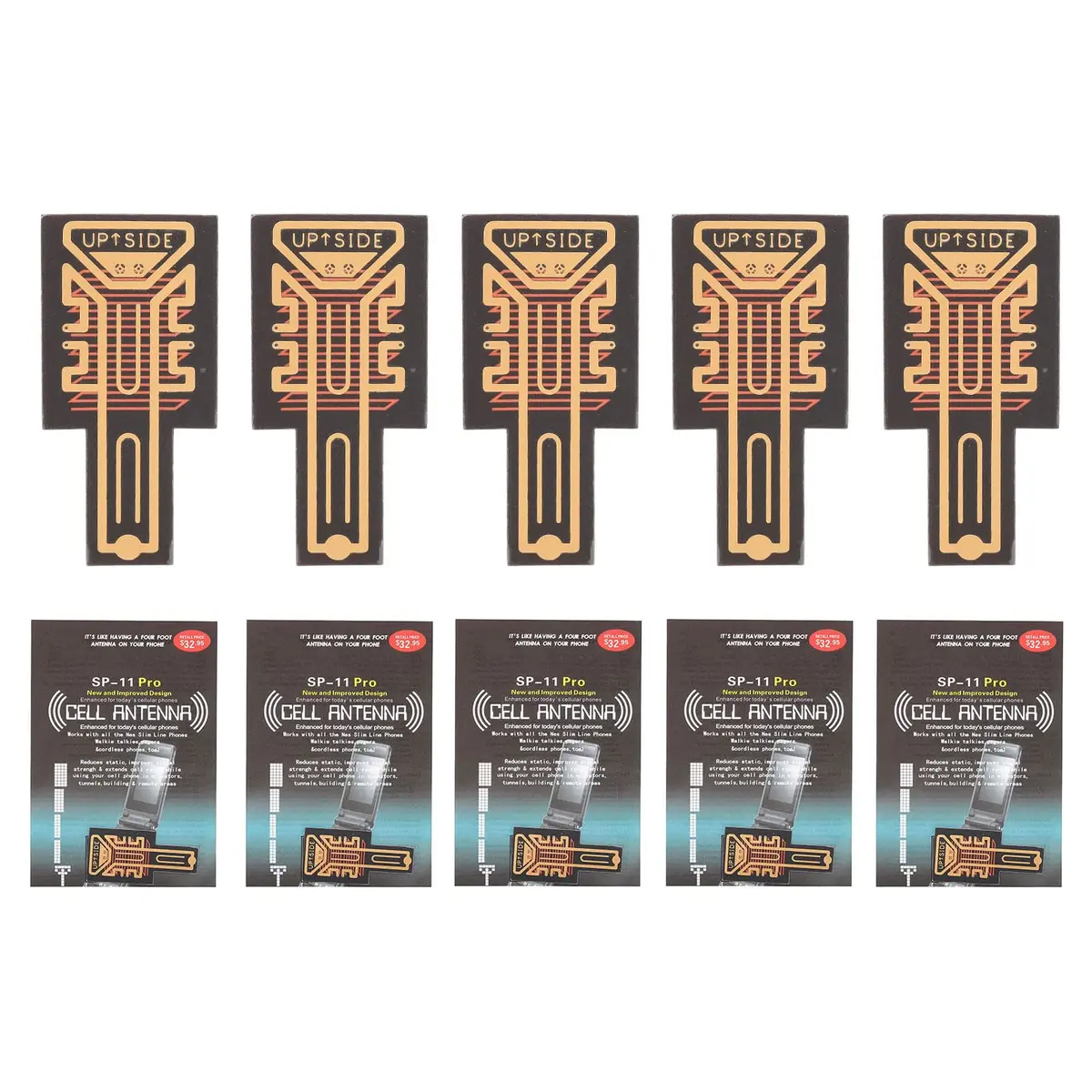Fydun 5PCS Phone Booster Sticker Vintage Black Gold | Enhances Reception for Phones, Walkie Talkies, and More - view 4