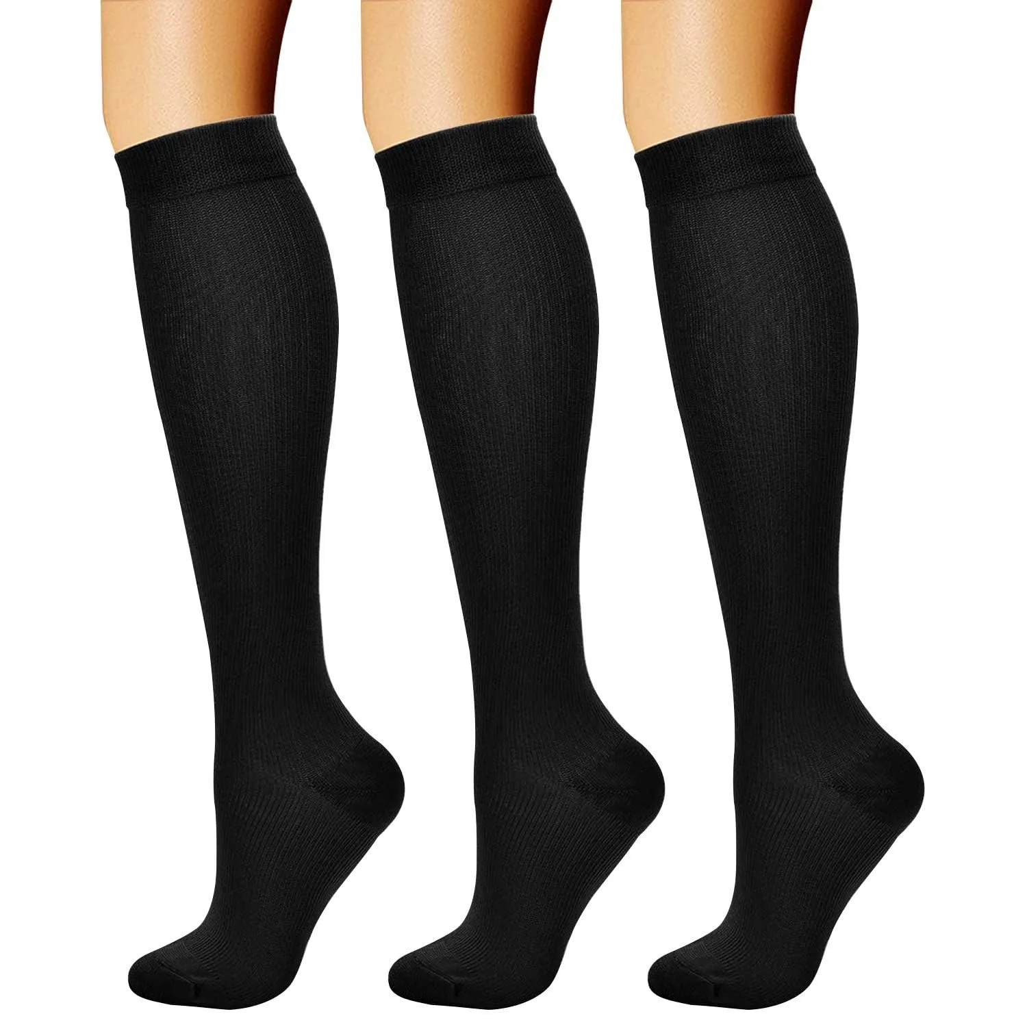 CHARMKING Compression Socks for Women & Men Circulation (3 Pairs, Black, XX-Large) | FDA Approved Medical Grade Support - main product image