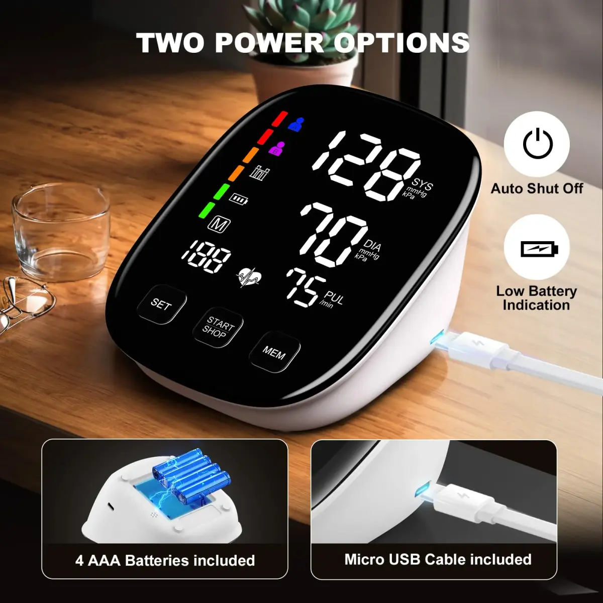 COCACIS Automatic Blood Pressure Monitor with 2 Cuffs (9-17'' & 13-21'') | Accurate Home Use with WHO Indicator - view 5