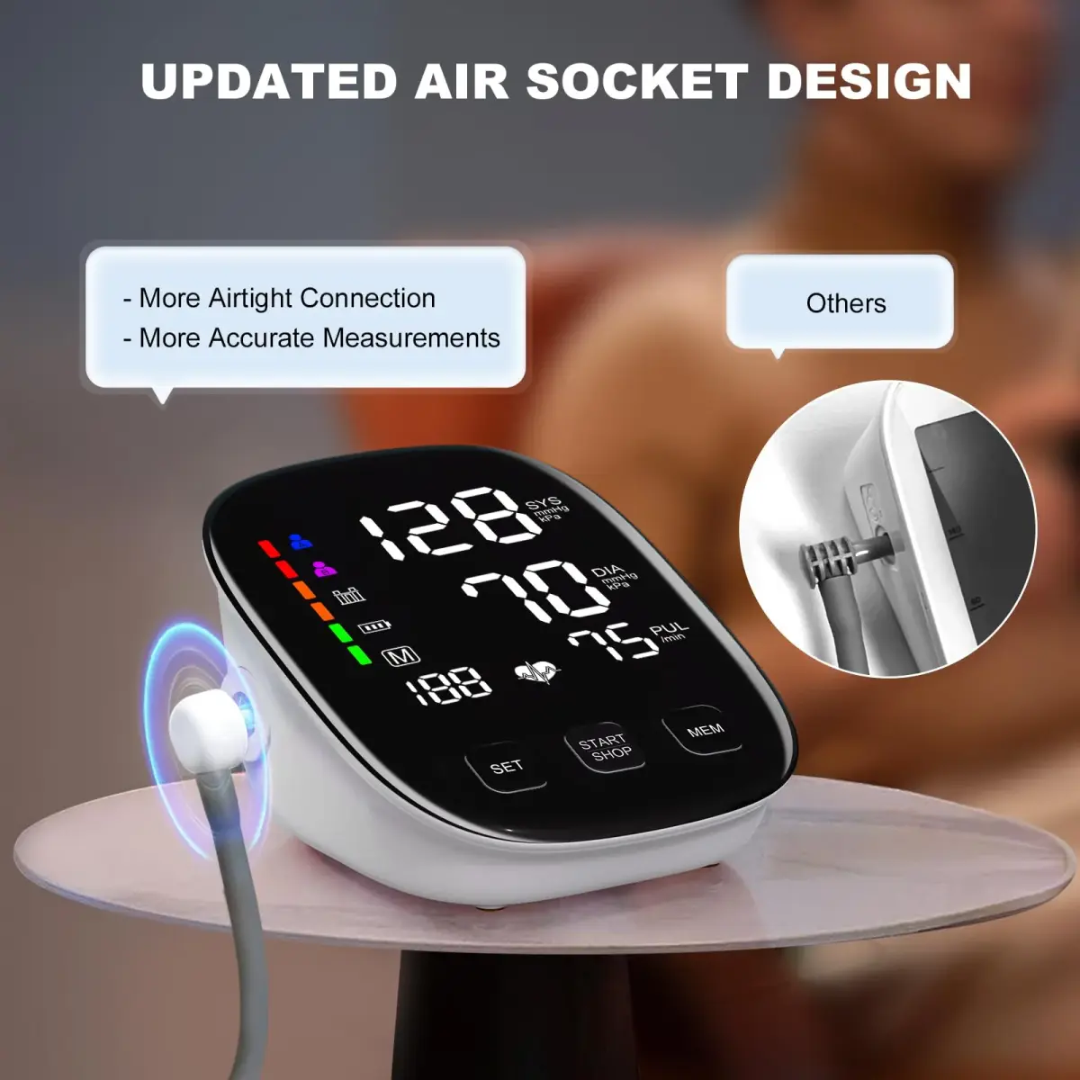COCACIS Automatic Blood Pressure Monitor with 2 Cuffs (9-17'' & 13-21'') | Accurate Home Use with WHO Indicator - view 6