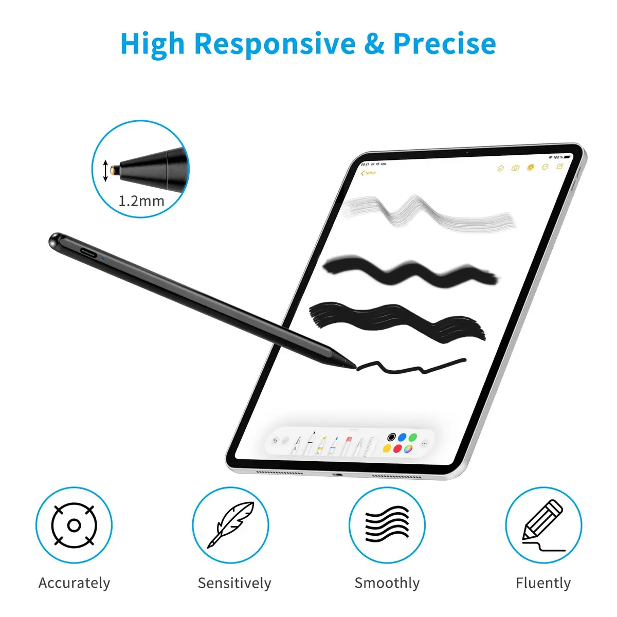 Rsepvwy Stylus Pen for Samsung A7/A8/A9/A11+ Tablet | Precise Drawing & Writing - view 2