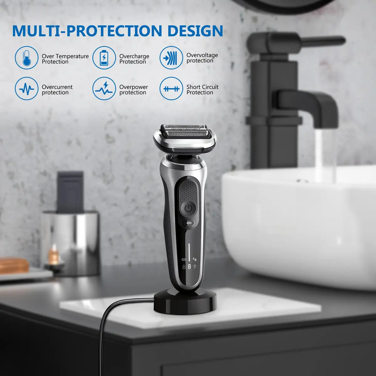 FNKTQL 12V Shaver Charger for Braun Series 9, 8, 7, 6, 5, 3, 1, XT5 & Silk Epil 5/7/9/9 Flex (1.5m Cable) | Smart Charging Power Cord - view 6