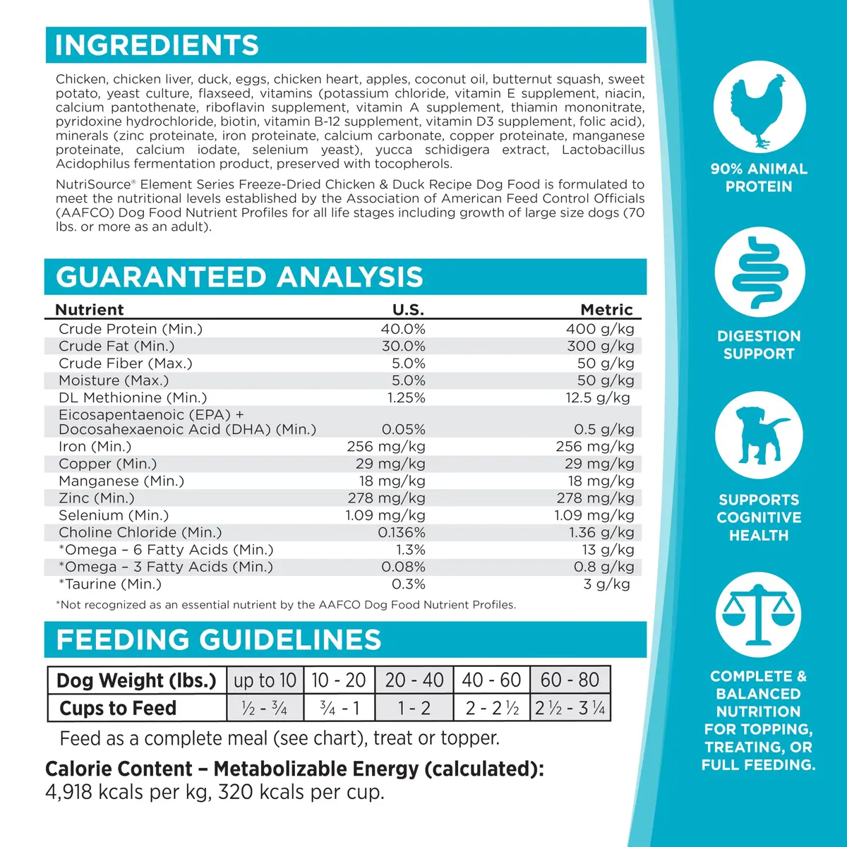 NutriSource Element Series Chicken & Duck Freeze Dried Raw Bites | Supports All Life Stages & Gut Health - view 6
