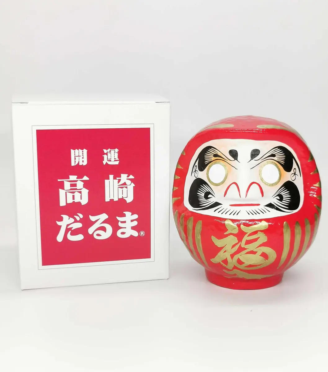 Takasaki Daruma Figurine 4.7 inch Red | Traditional Japanese Good Luck Ornament - view 5