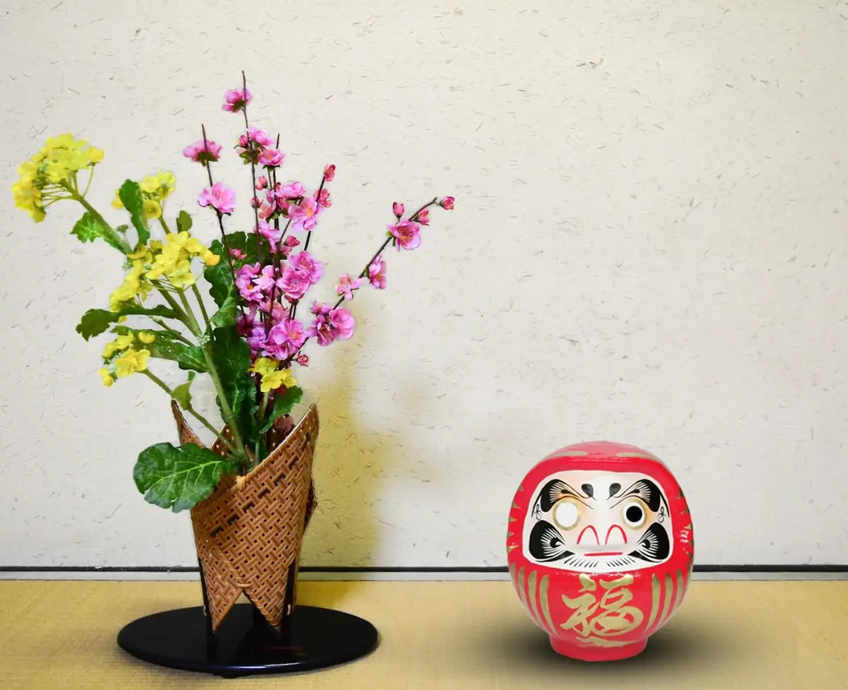 Takasaki Daruma Figurine 4.7 inch Red | Traditional Japanese Good Luck Ornament - view 2
