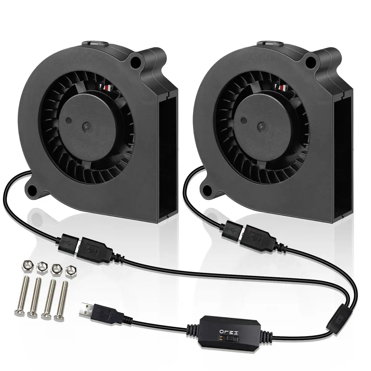 Wathai 60mm USB Blower Fan 2-Pack | 5V Variable Speed Controller for Electronics Cooling - main product image