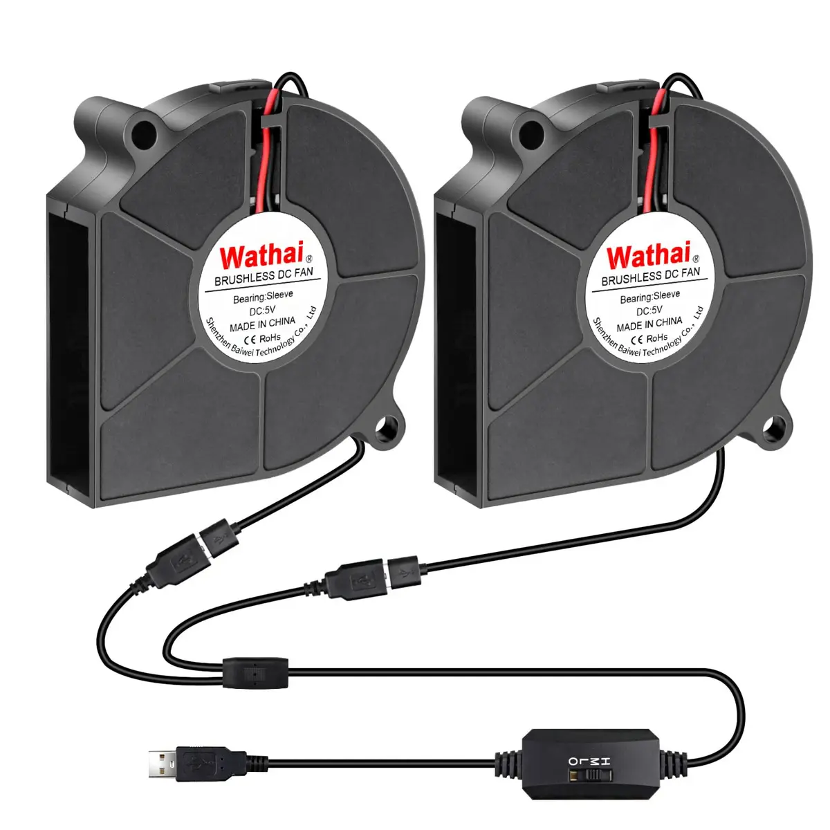 Wathai 60mm USB Blower Fan 2-Pack | 5V Variable Speed Controller for Electronics Cooling - view 6