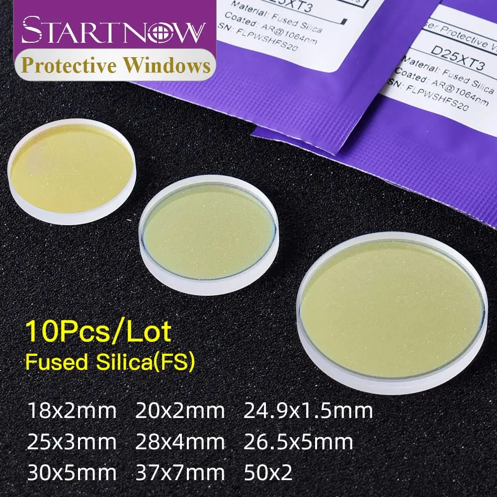 STARTNOW Fiber Laser Protection Lens 18x2mm | 1064nm Laser Welding Lens for Safety & Efficiency - view 2