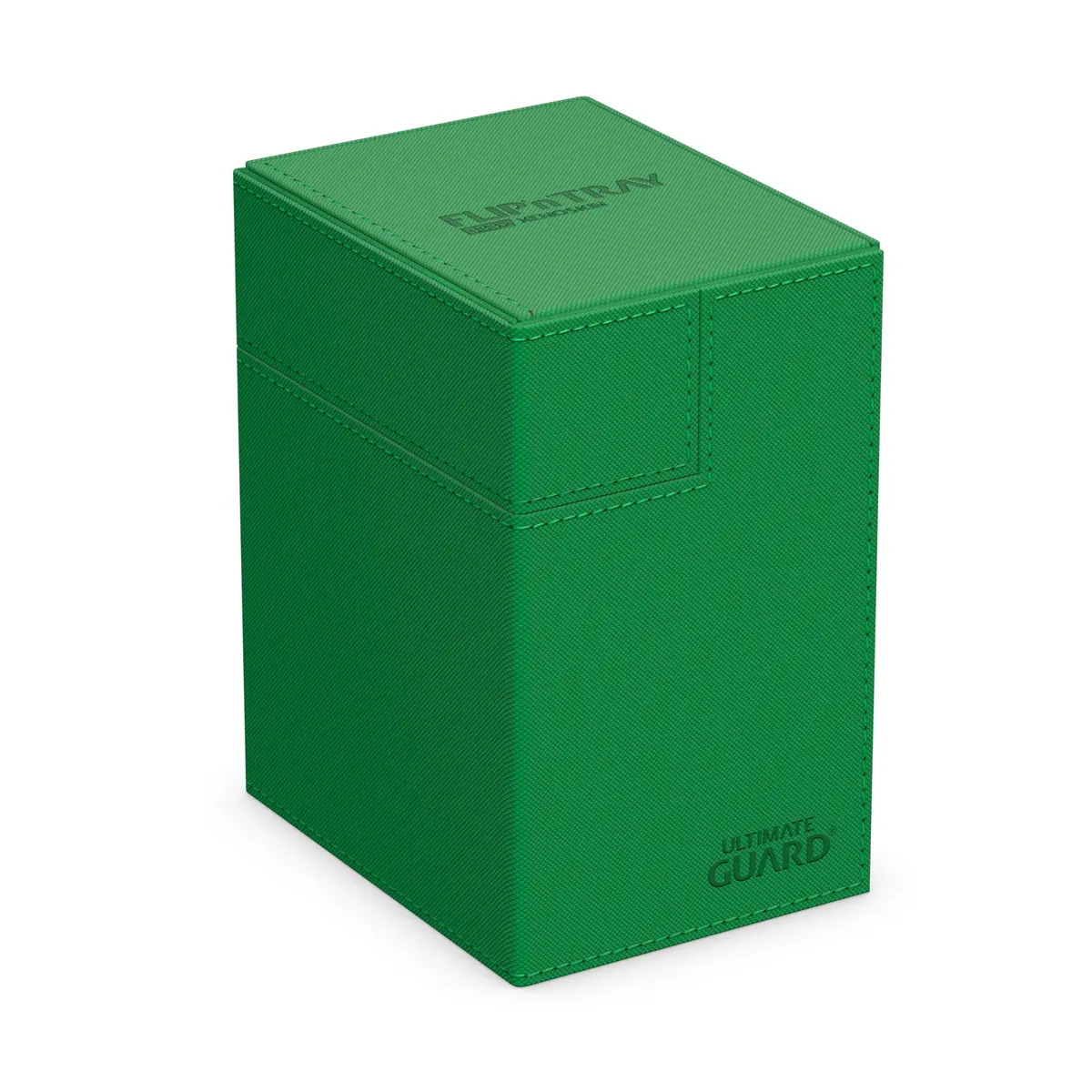 Ultimate Guard Flip'n'Tray 133+ Deck Case for 133 Double-Sleeved TCG Cards & Dice Tray | Green, Magnetic Closure, Microfiber Lining - main product image