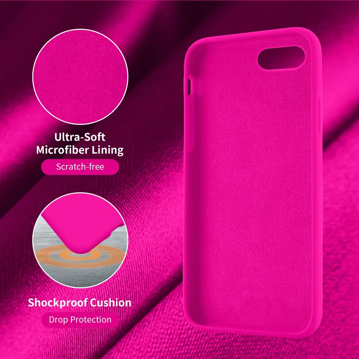 Cordking Silicone Liquid Case for iPhone SE 2022/2020, 7/8 | Slim, Shockproof & Wireless Support - view 5