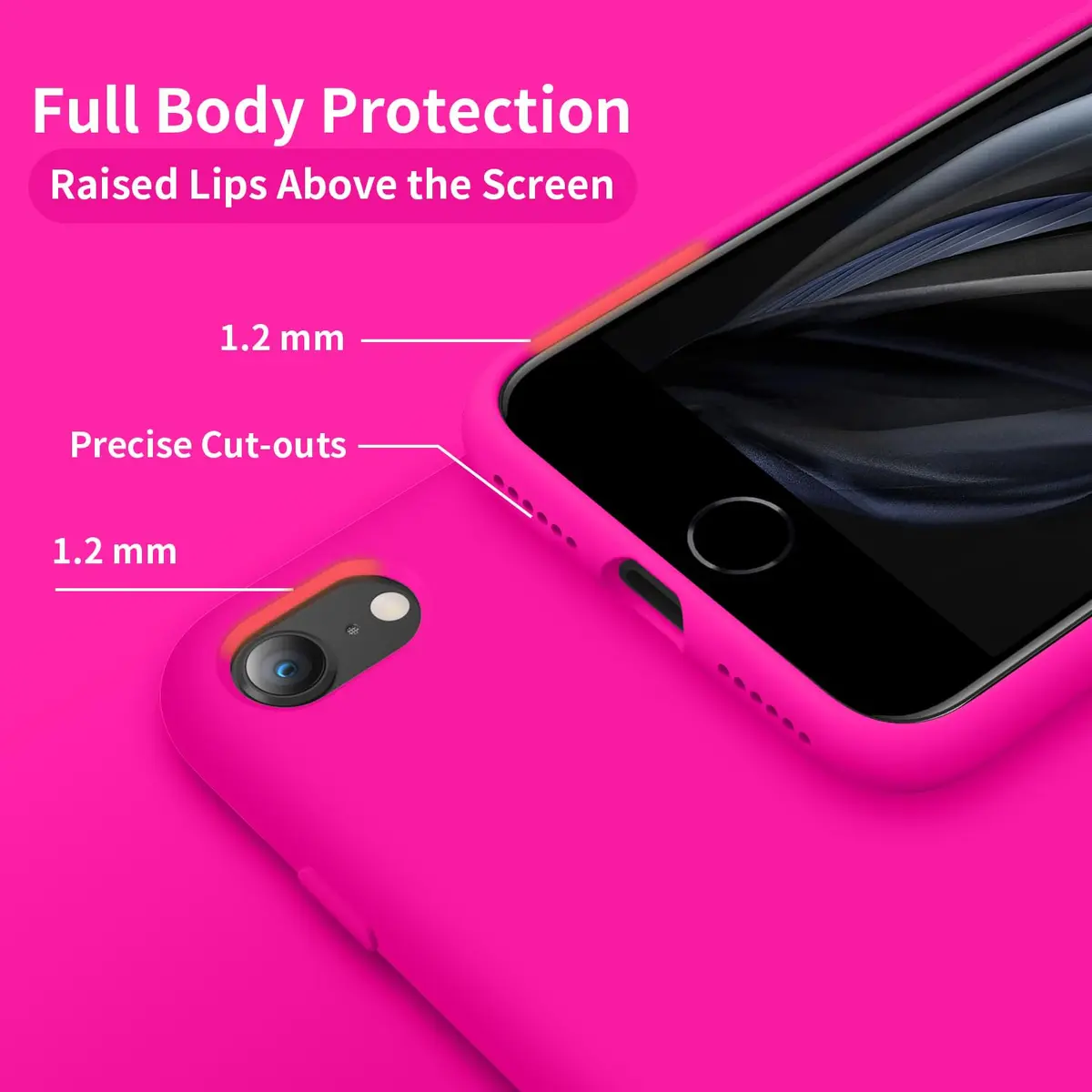 Cordking Silicone Liquid Case for iPhone SE 2022/2020, 7/8 | Slim, Shockproof & Wireless Support - view 3