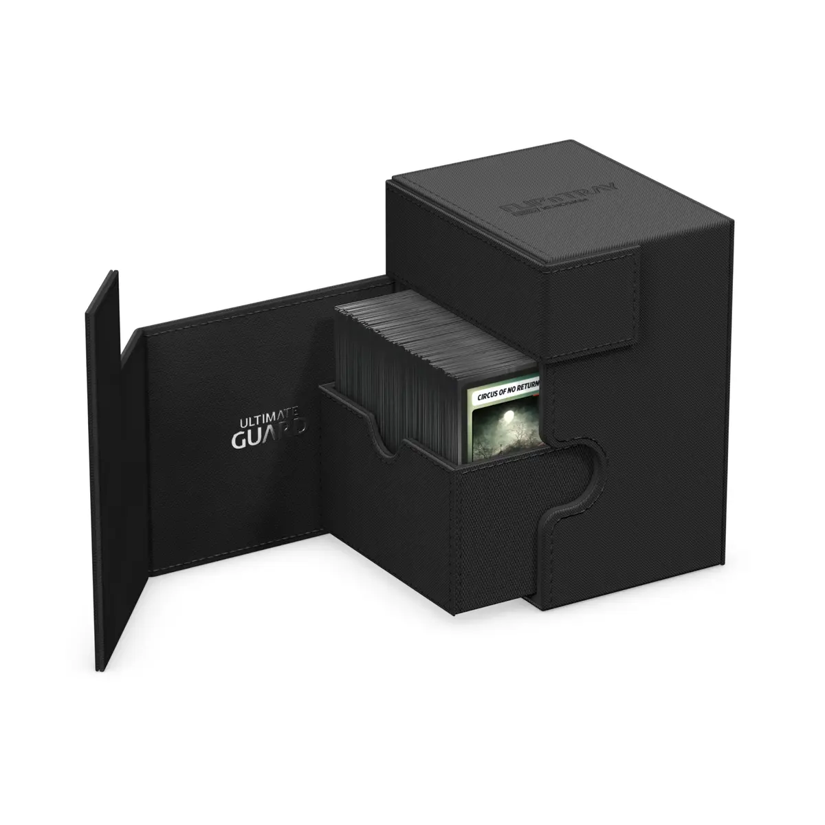 Ultimate Guard Flip'n'Tray 133+ Deck Case for 133 Double-Sleeved TCG Cards | Black, Microfiber Lining, Magnetic Closure - view 3