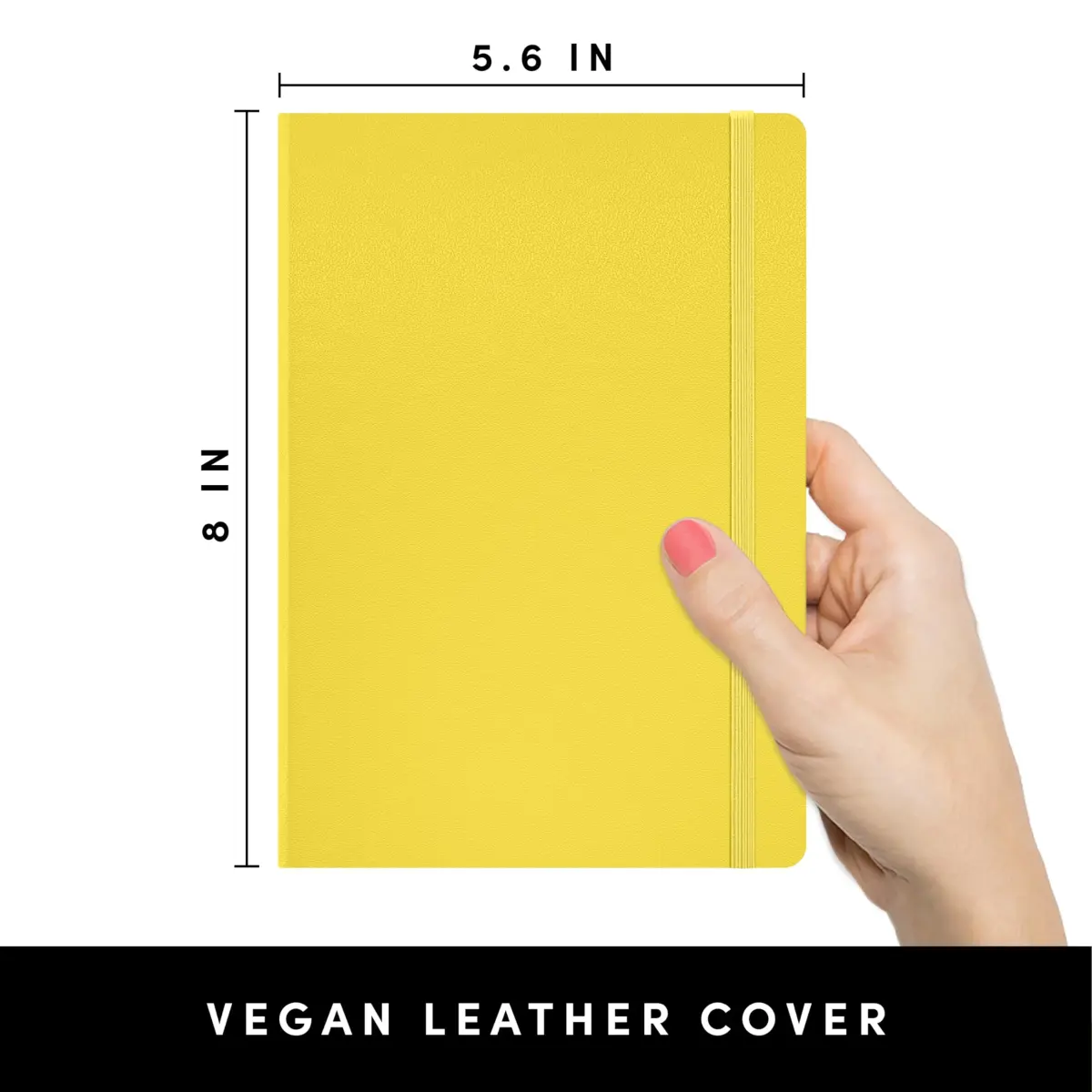 PAPERAGE Dotted Journal Notebook A5 (5.6'' x 8'') 160 Pages Yellow | Premium Acid-Free Paper for Bullet Journaling - view 2
