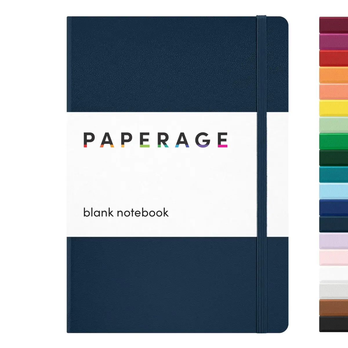 PAPERAGE Blank Journal Notebook Medium 5.6 x 8 in (Navy) | 160 Pages Acid-Free 100 GSM Thick Paper - main product image