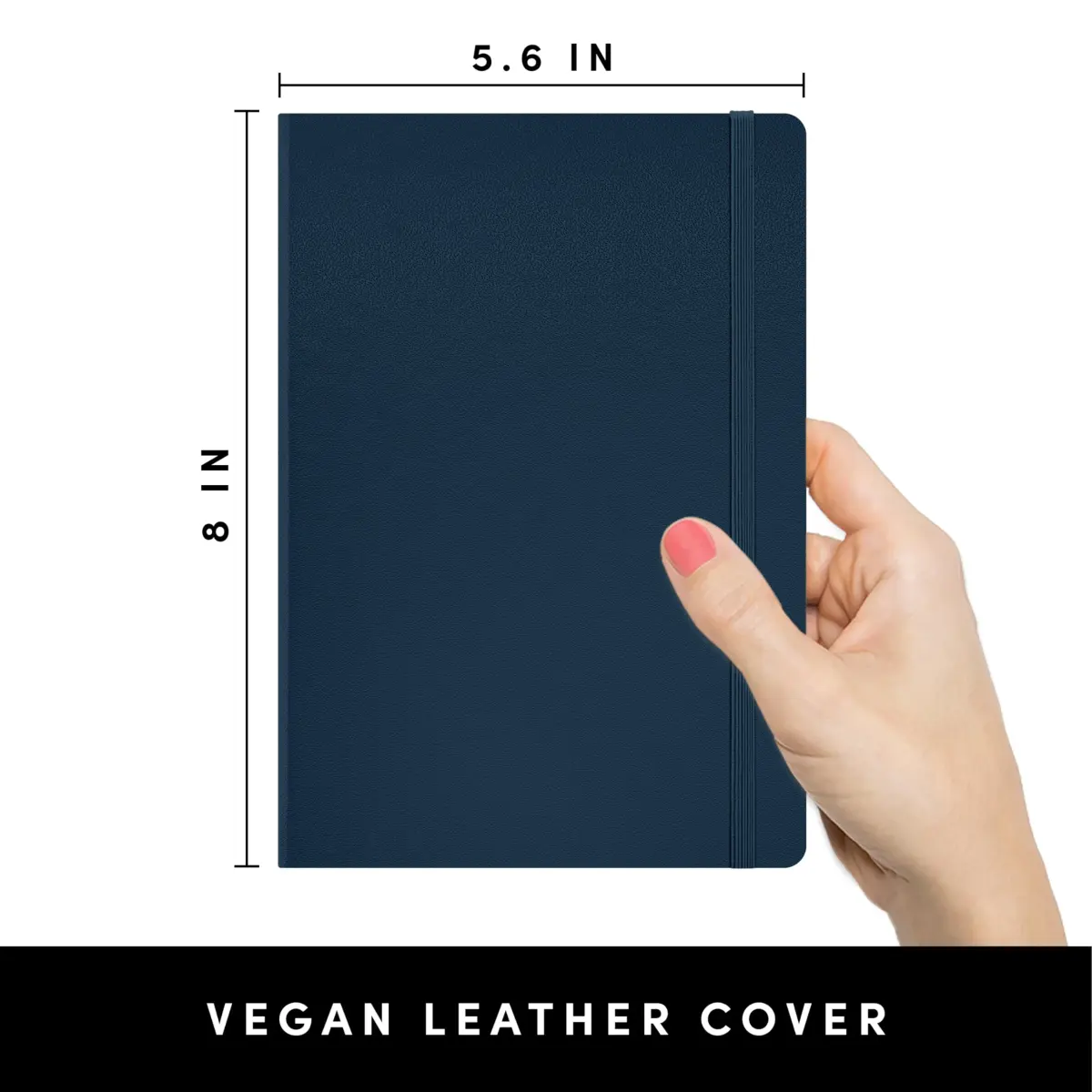 PAPERAGE Blank Journal Notebook Medium 5.6 x 8 in (Navy) | 160 Pages Acid-Free 100 GSM Thick Paper - view 2