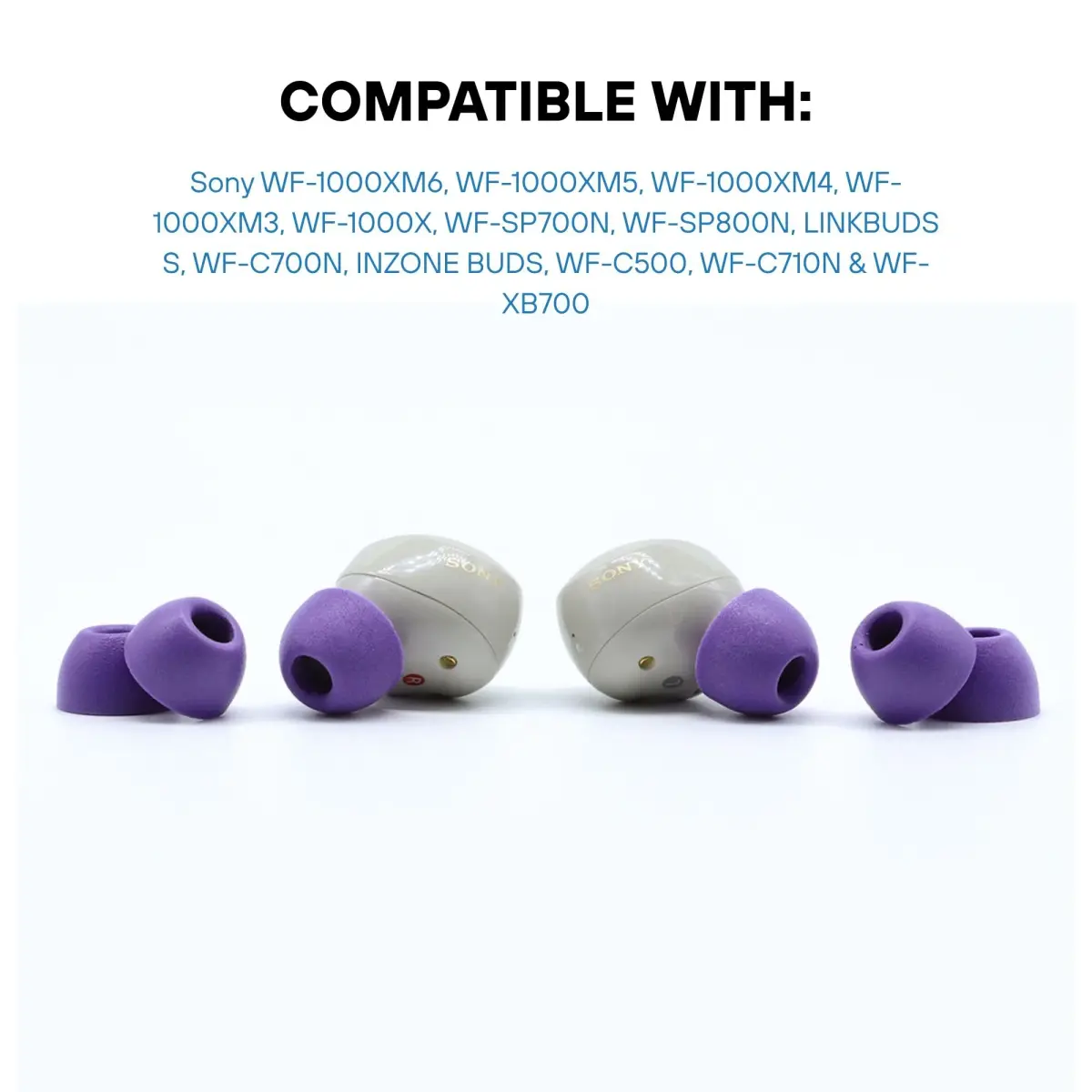 Comply Memory Foam Replacement Ear Tips, Purple (Small) (3 Pairs) | Ultimate Comfort & Secure Fit for Sony Earbuds - view 2