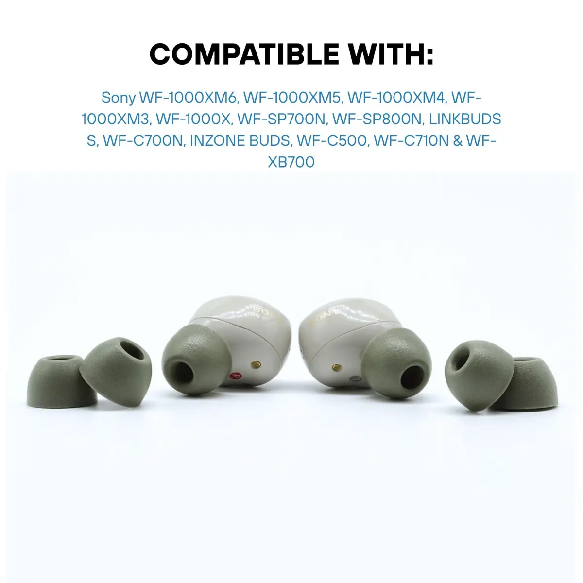 Comply TrueGrip Pine Green Large Memory Foam Replacement Ear Tips (3 Pairs) for Secure Fit - view 2