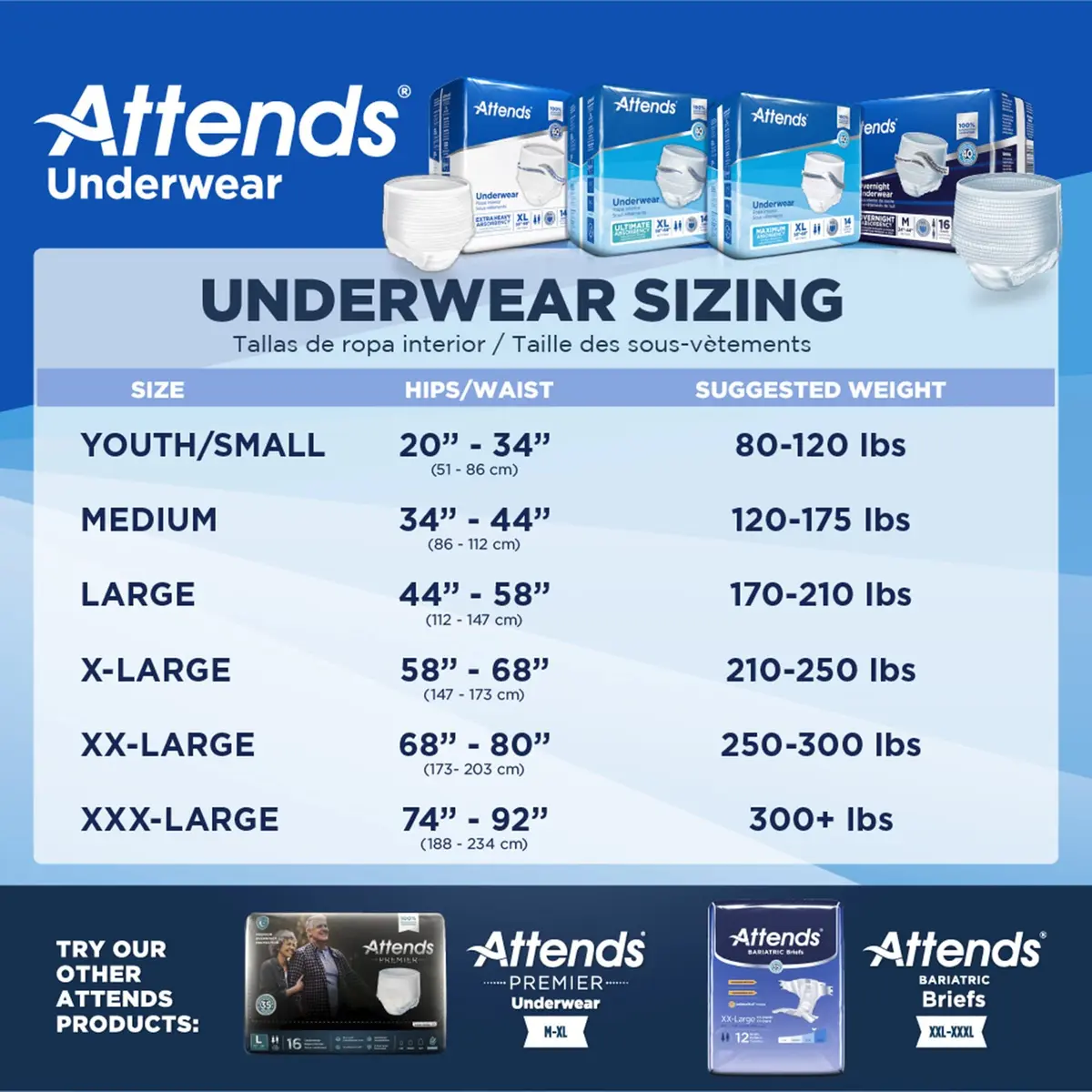 Attends Bariatric Adult Incontinence Underwear 40 ct | Heavy to Severe Leak Protection for Obese Patients - view 3