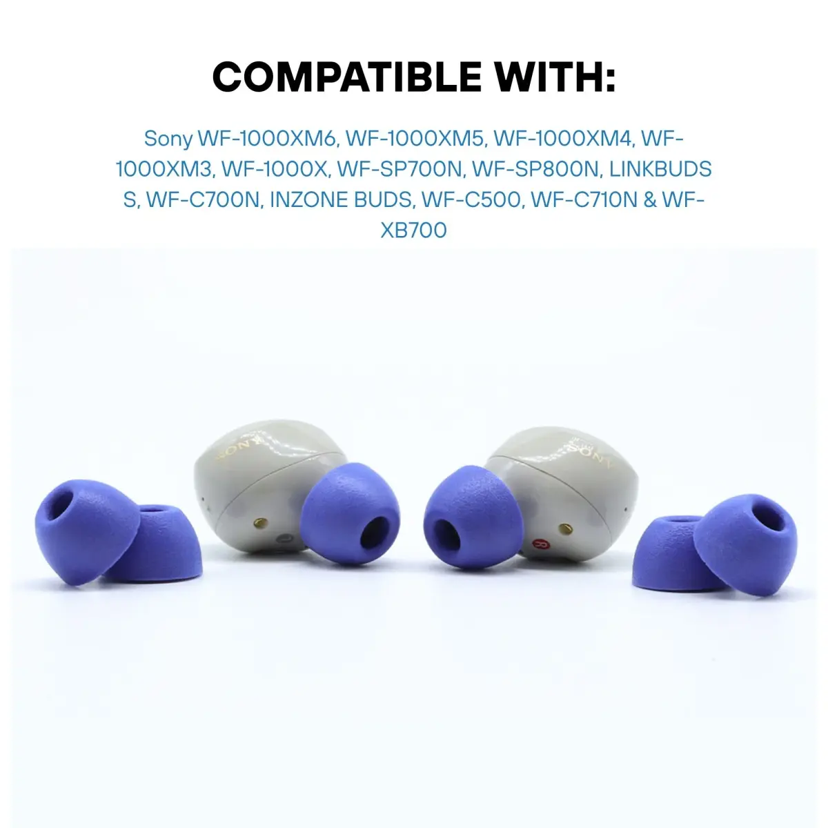 Comply Memory Foam Replacement Ear Tips, Blue, Medium (3 Pairs) | Ultimate Comfort for Sony Earbuds - view 2