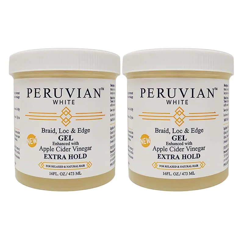 Peruvian white Braid, Loc, and Edge Gel EXTRA HOLD 16 oz | Anti-Frizz, No Flaking, All Hair Types - view 2