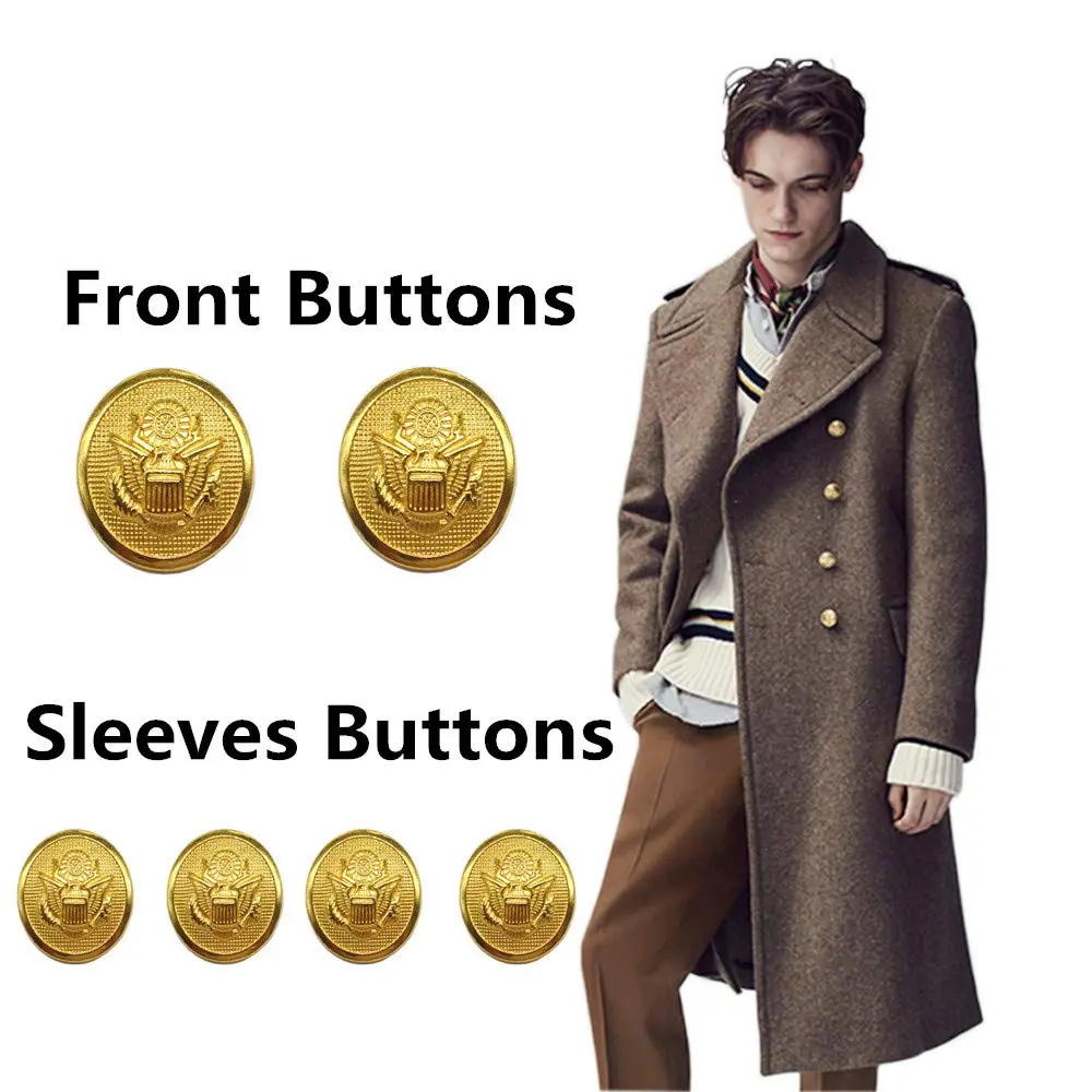 YaHoGa Gold Blazer Buttons Set for Suits, Blazers, Coats | 23mm & 18mm Metal Shank, Durable Zinc Alloy (23mm & 18mm) | Perfect for Tailoring - view 2