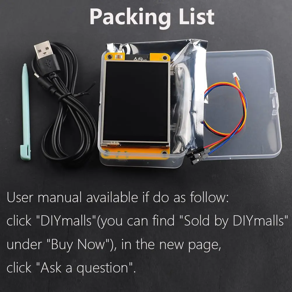DIYmalls ESP32-2432S028R 2.8 inch TFT LCD Display with Resistive Touch Screen 320x240 Resolution | IoT Development Module - view 6