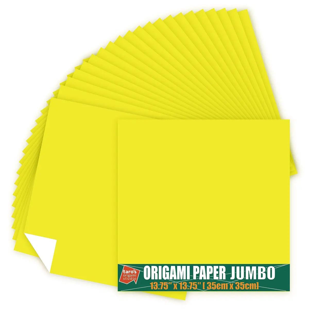 [Taro's Origami Studio] Jumbo 13.75 Inch / 35cm Single Color Yellow 25 Sheets | Premium Japanese Origami Paper - main product image