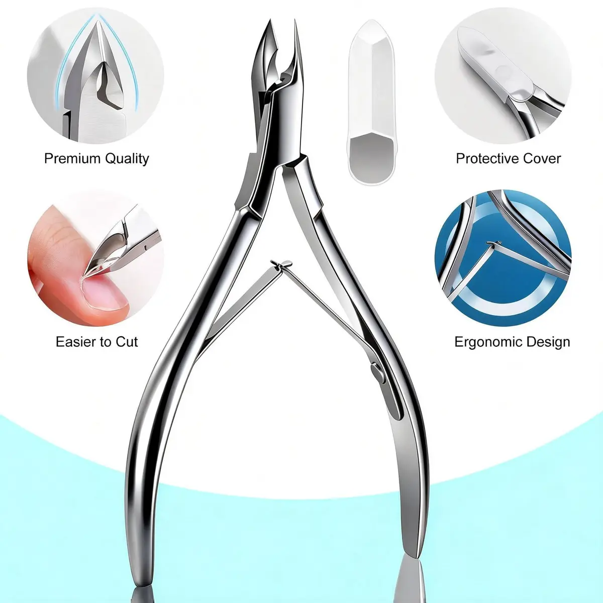 Cbiumpro 5 Pack Cuticle Nippers Set with Pusher & Cutter | Stainless Steel Nail Care Tool - view 5