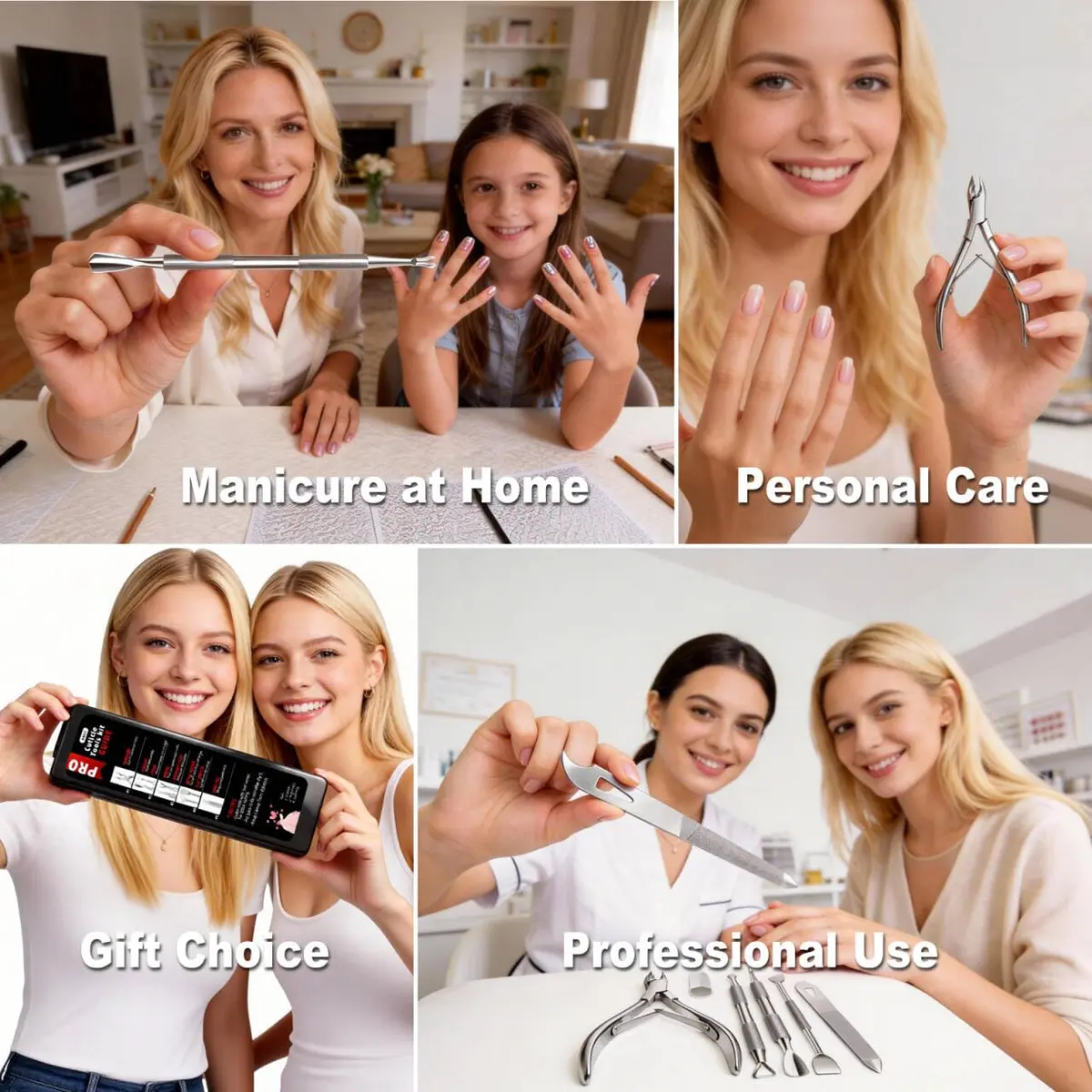 Cbiumpro 5 Pack Cuticle Nippers Set with Pusher & Cutter | Stainless Steel Nail Care Tool - view 9