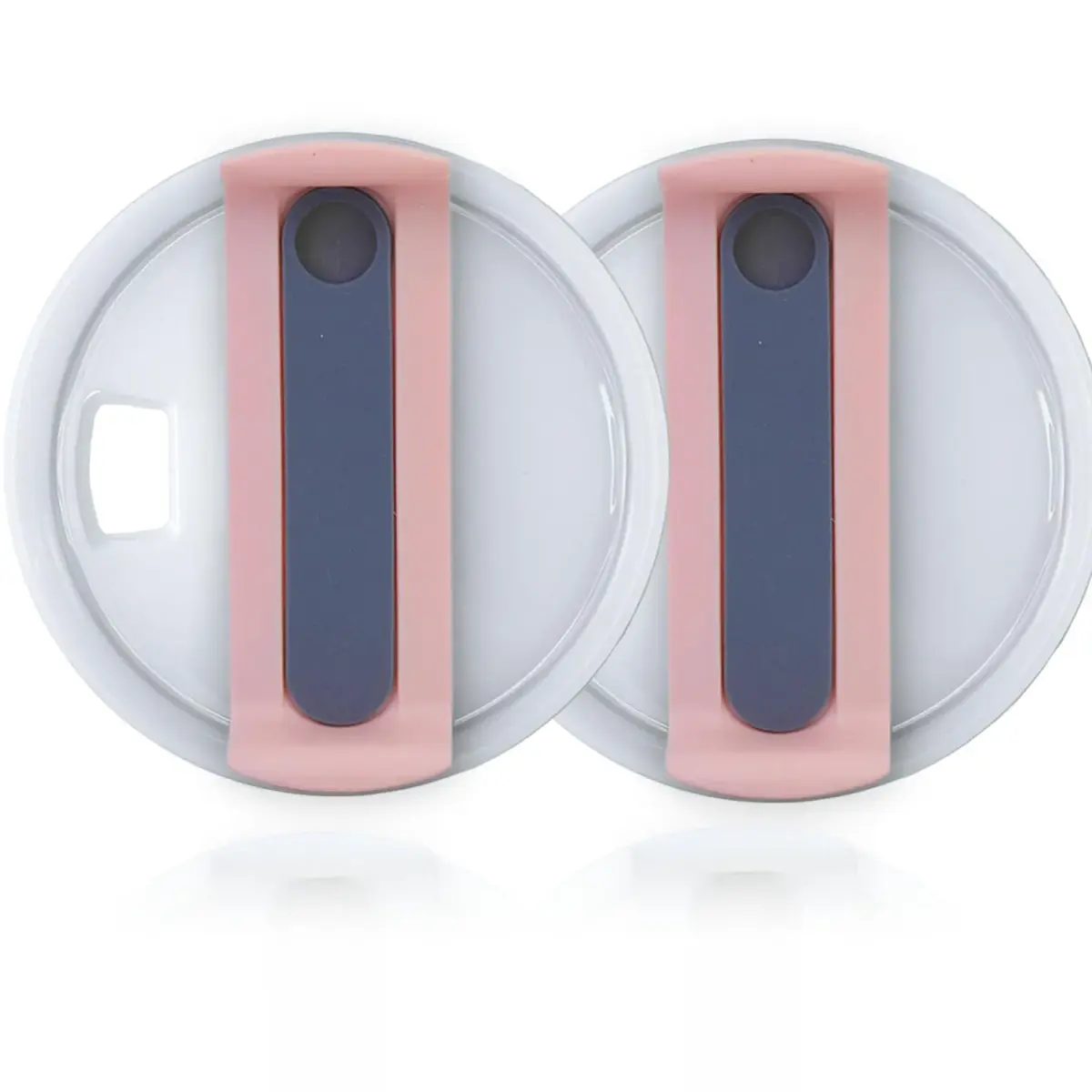 Horsdo 40oz Tumbler Lid - Pink-Grey, Spill-Proof Replacement for Stanley Quencher 2.0 (2-Pack) - main product image