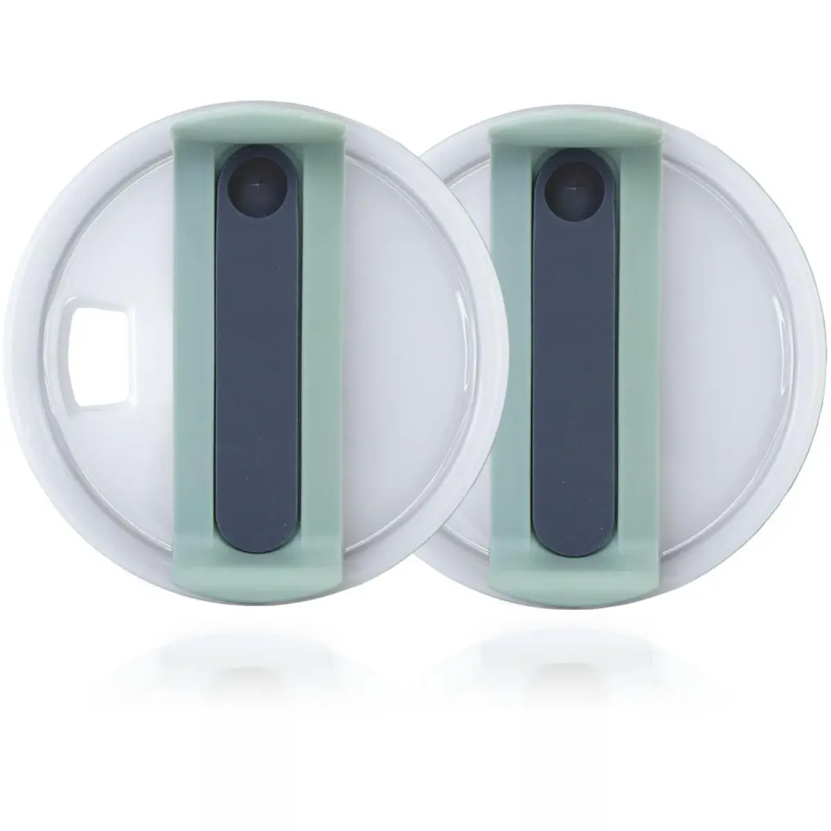 Horsdo 40oz Tumbler Lid for Stanley Quencher 2.0 | Spill Proof Splash Resistant Grey-Green Lid (2-Pack) - main product image