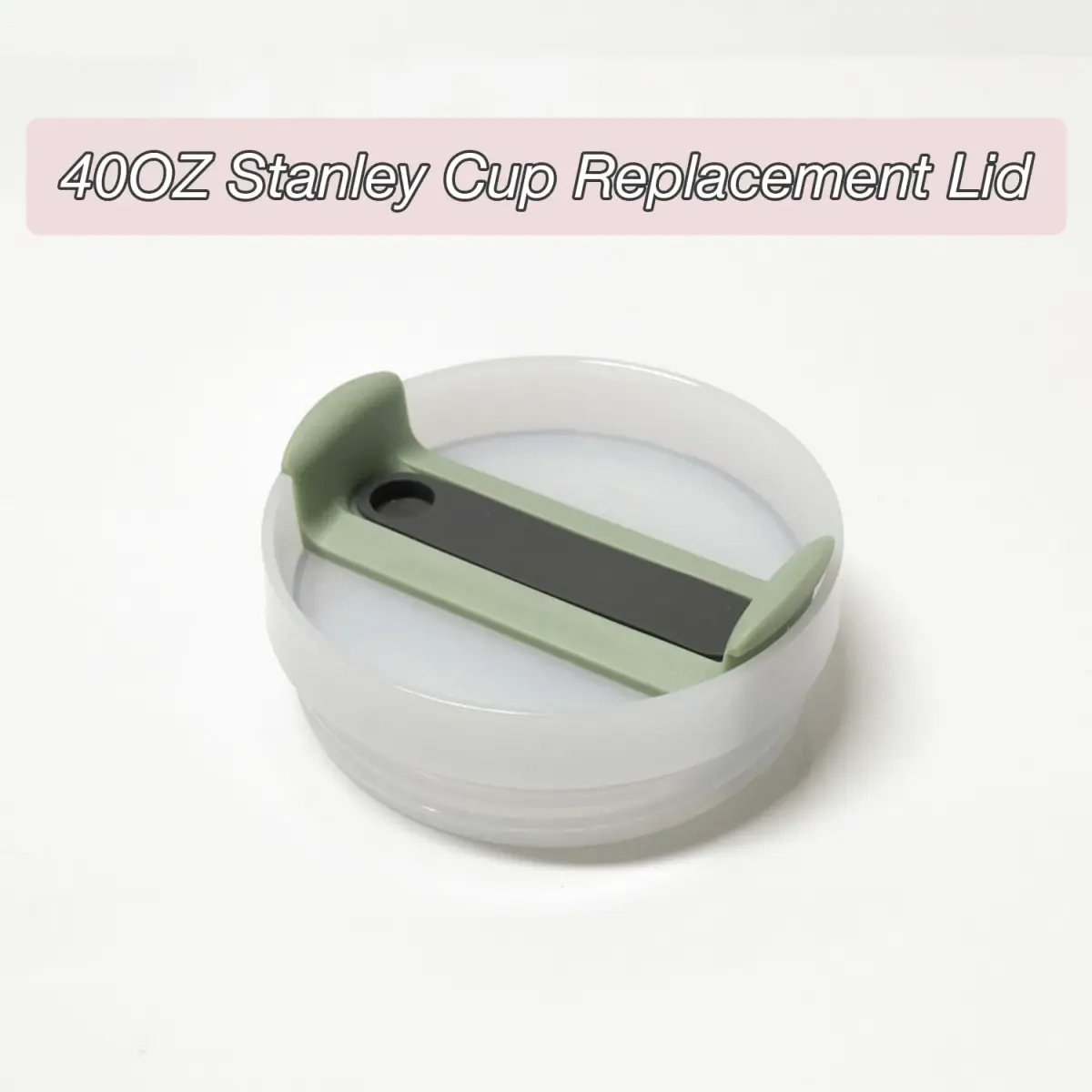 Horsdo 40oz Tumbler Lid for Stanley Quencher 2.0 | Spill Proof Splash Resistant Grey-Green Lid (2-Pack) - view 4