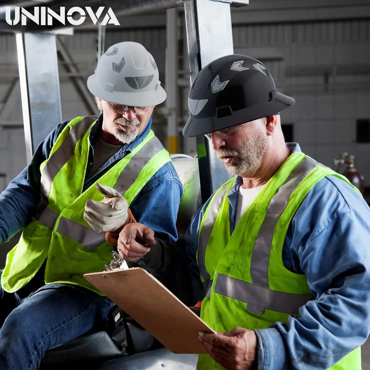 UNINOVA Full Brim Hard Hat ANSI Class E Lime | Impact & Sun Protection (110 chars) - view 6